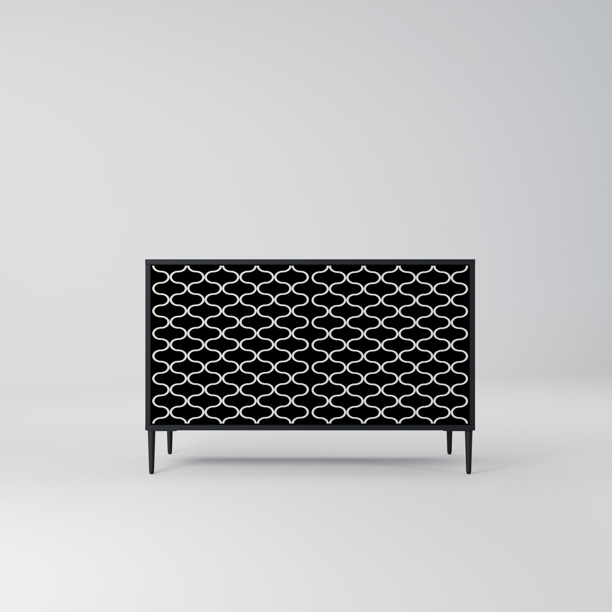 Buffet 2 portes TESSELATED BLACKNESS en finition noire