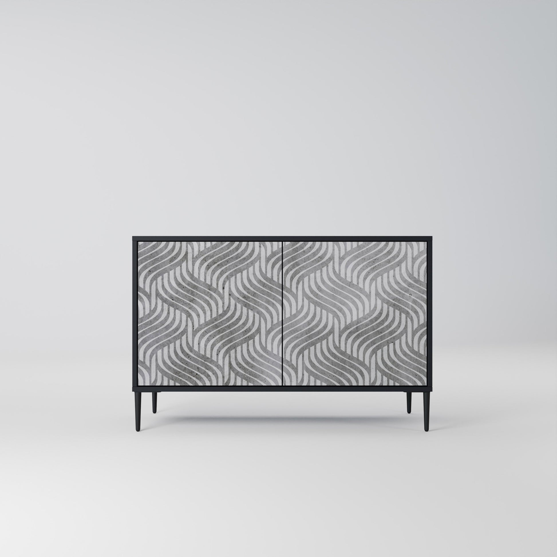 Buffet 2 portes CONCRETE MOVEMENT en finition noire