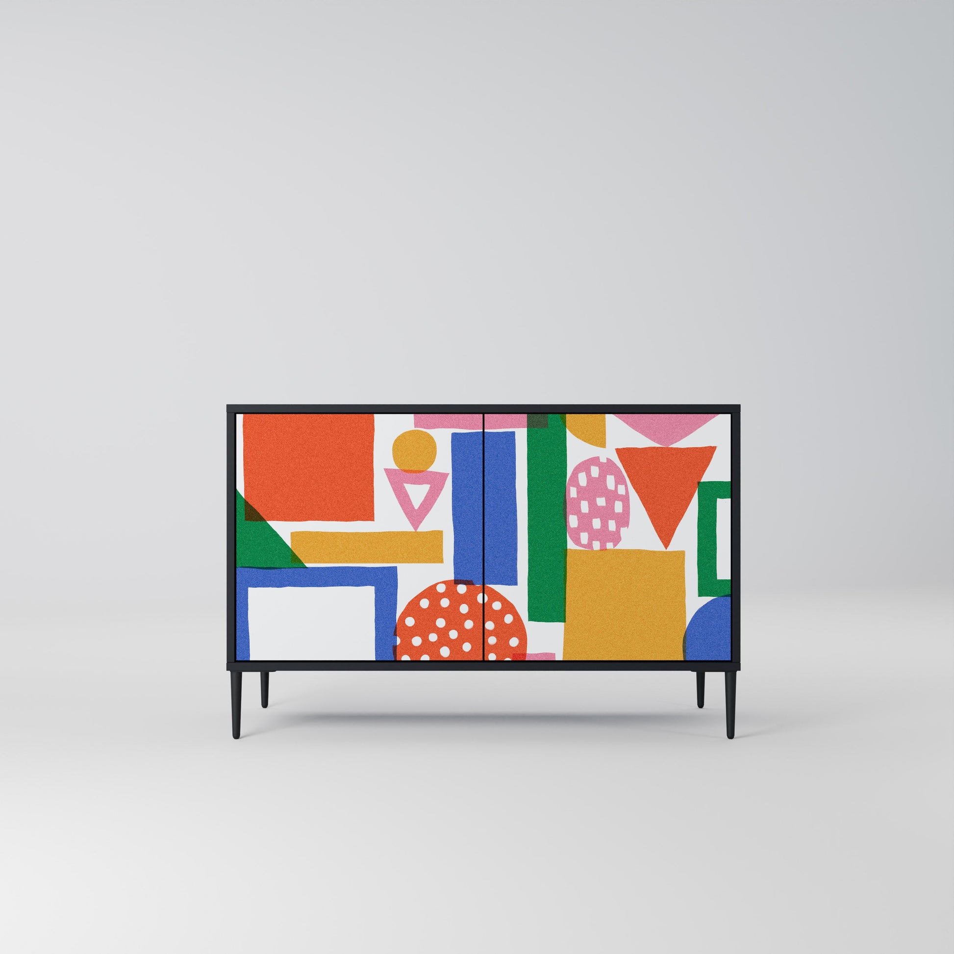 Buffet 2 portes GEOMETRIC GLIMMER en finition noire