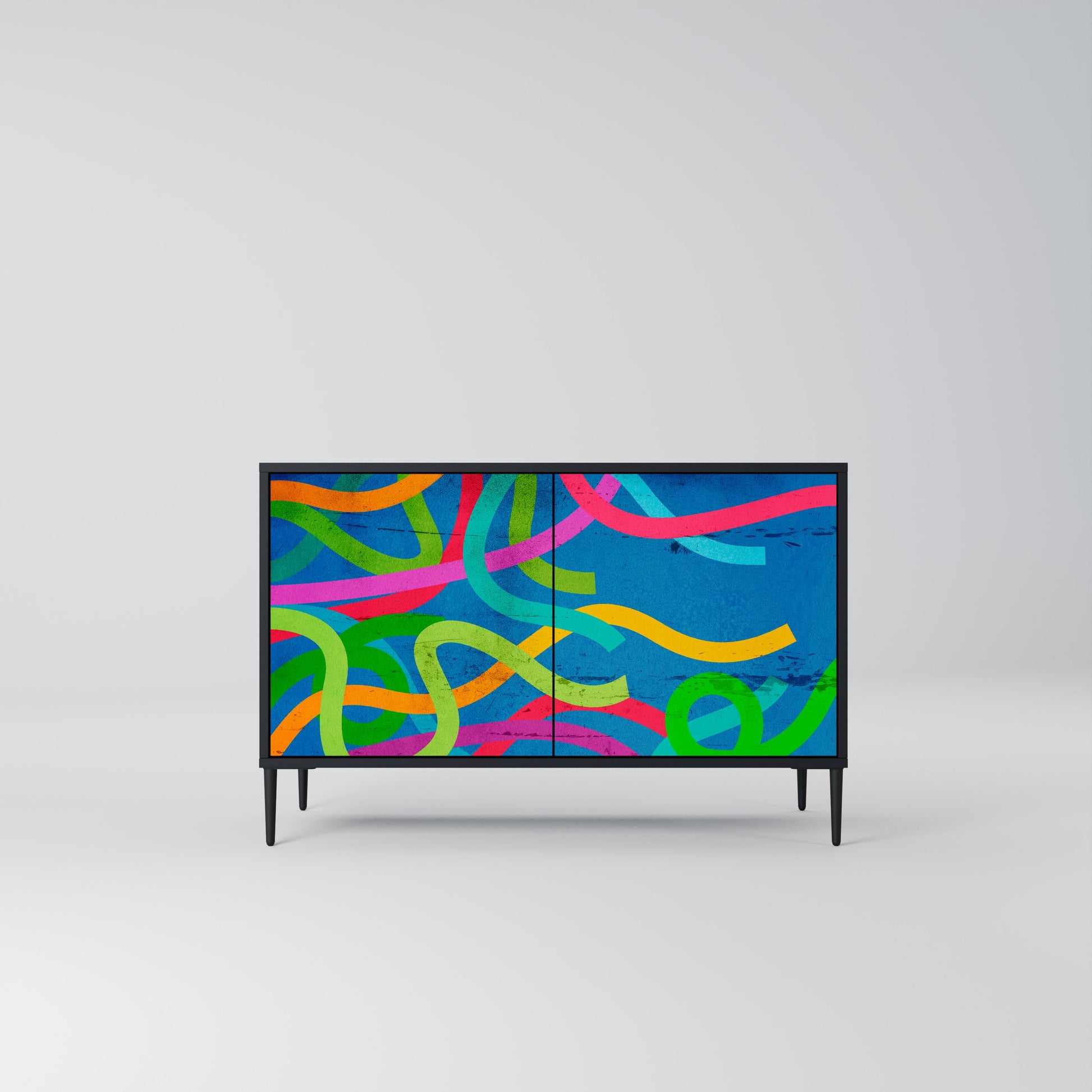 Buffet 2 portes STREAMER TANGLE finition noire