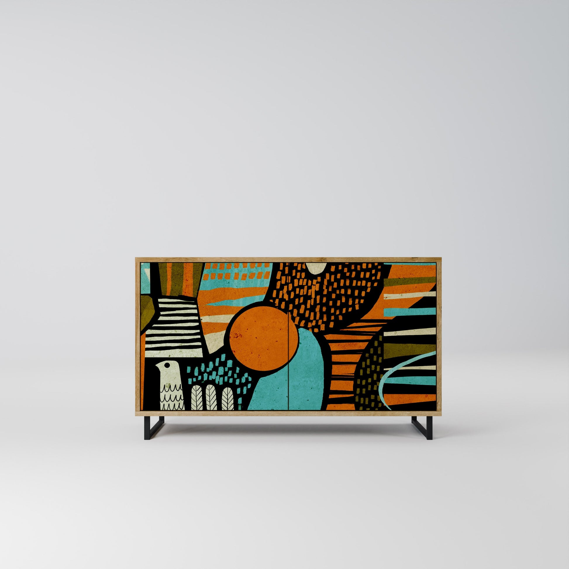 Buffet 2 portes GEODE GLIMMER effet chêne