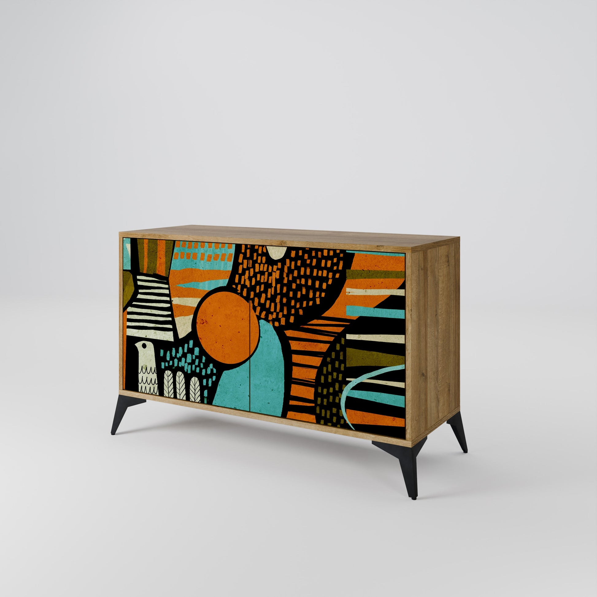 Buffet 2 portes GEODE GLIMMER effet chêne