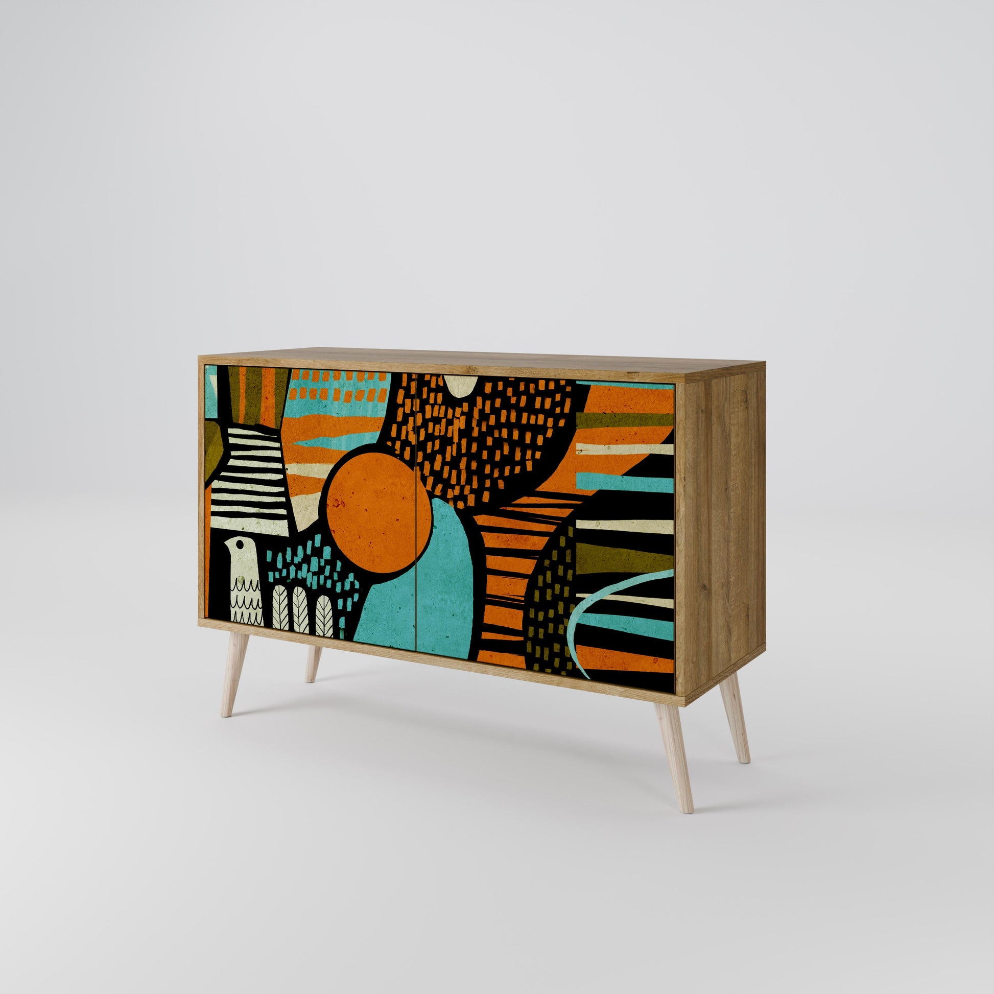 Buffet 2 portes GEODE GLIMMER effet chêne