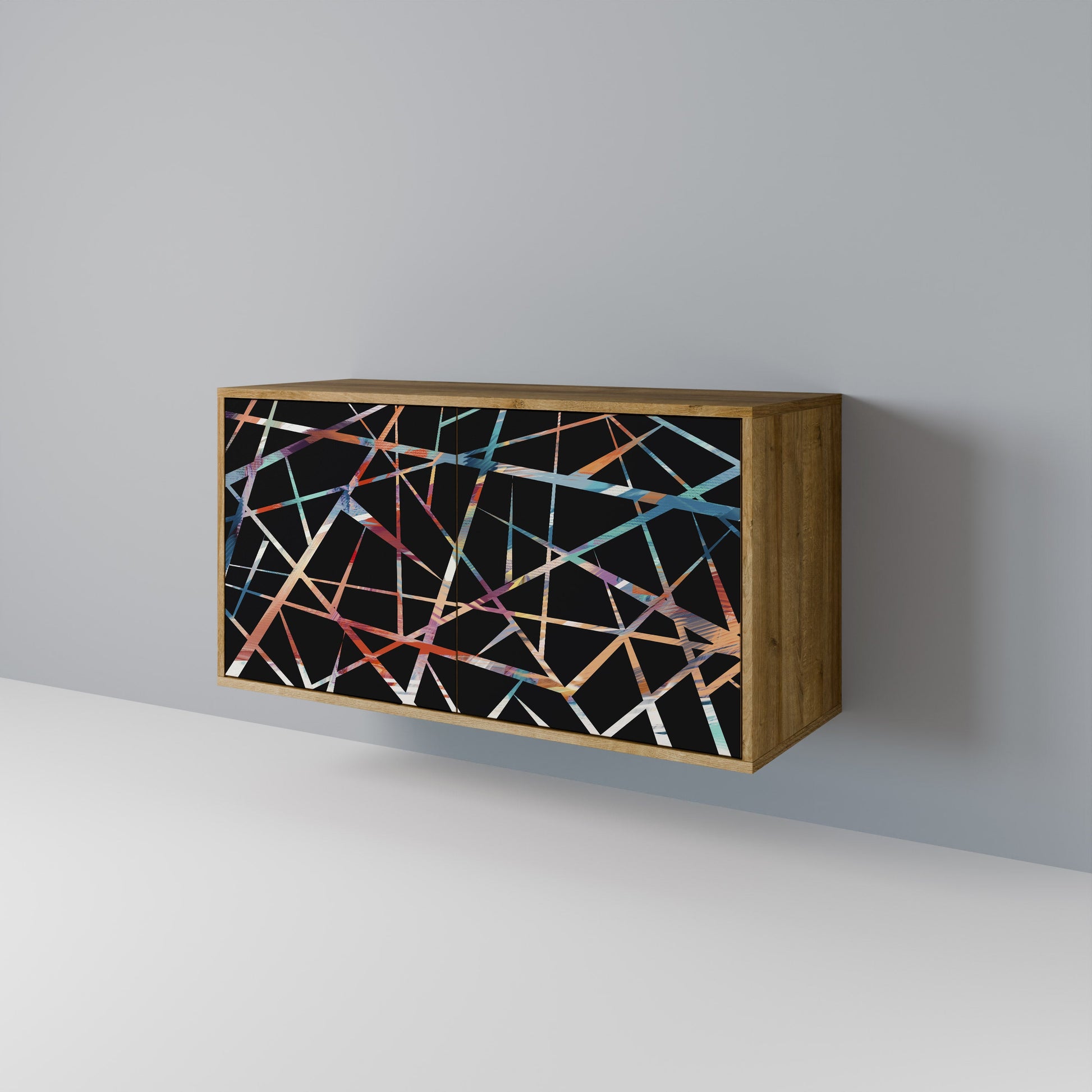 Buffet 2 portes POLYGON VERVE effet chêne