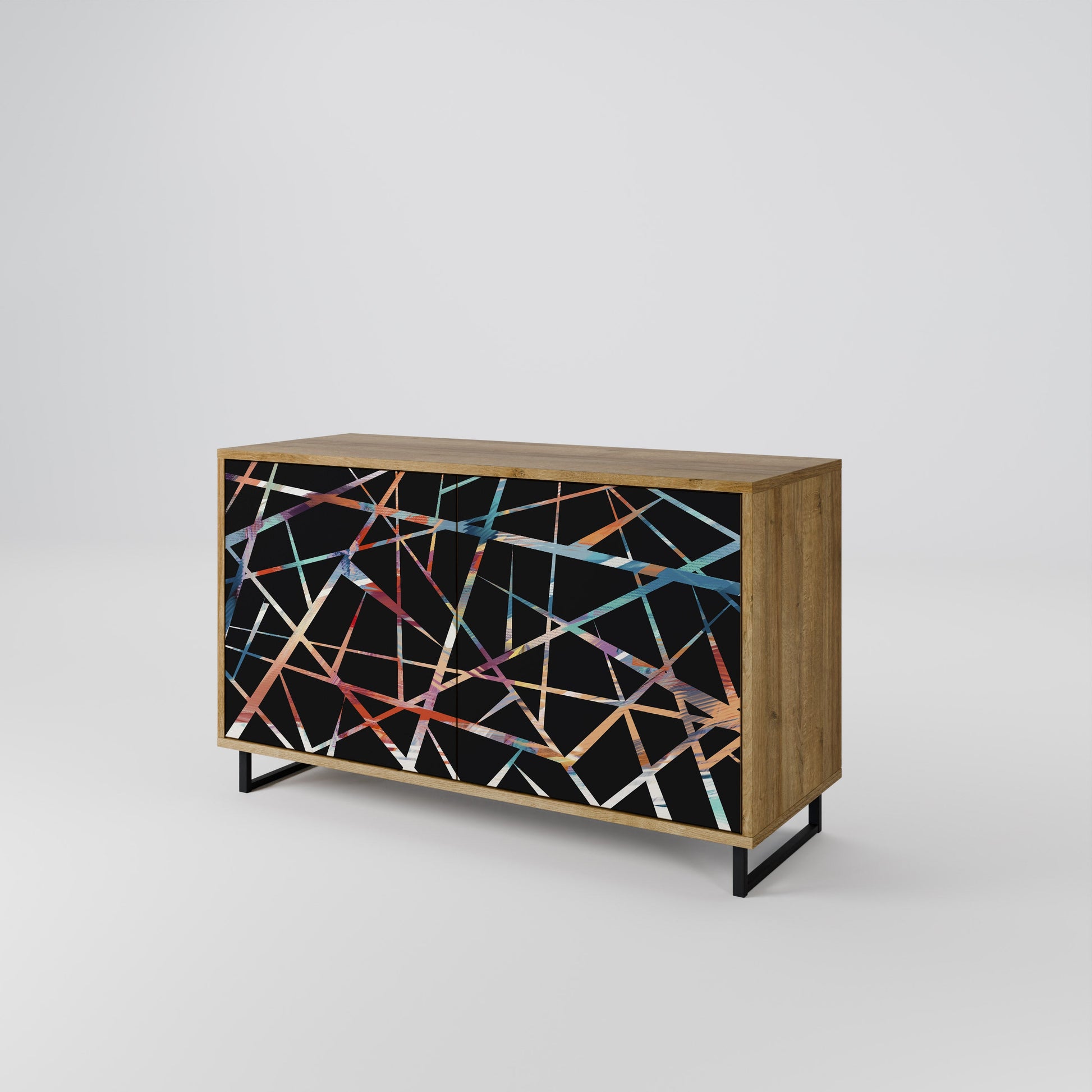 Buffet 2 portes POLYGON VERVE effet chêne