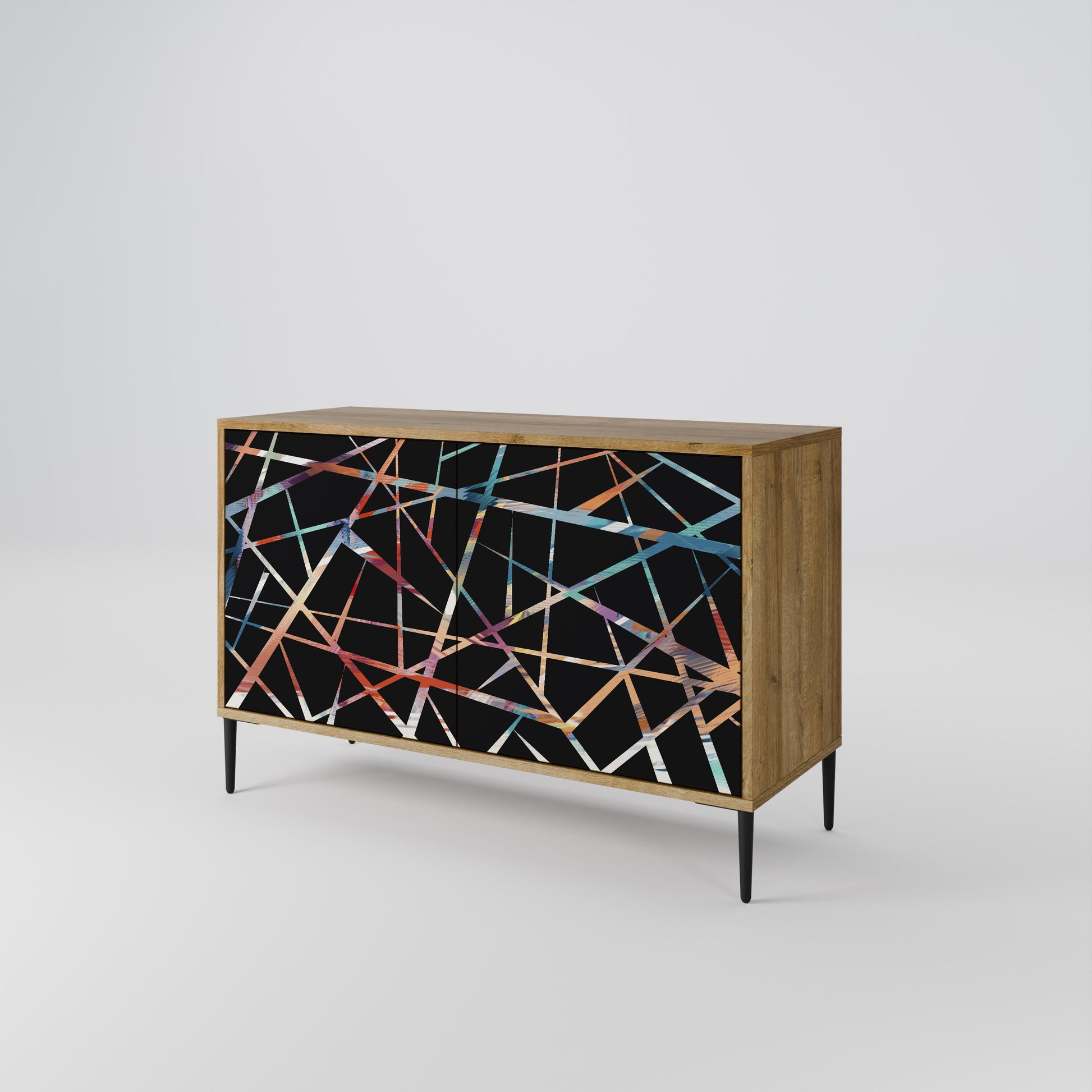Buffet 2 portes POLYGON VERVE effet chêne