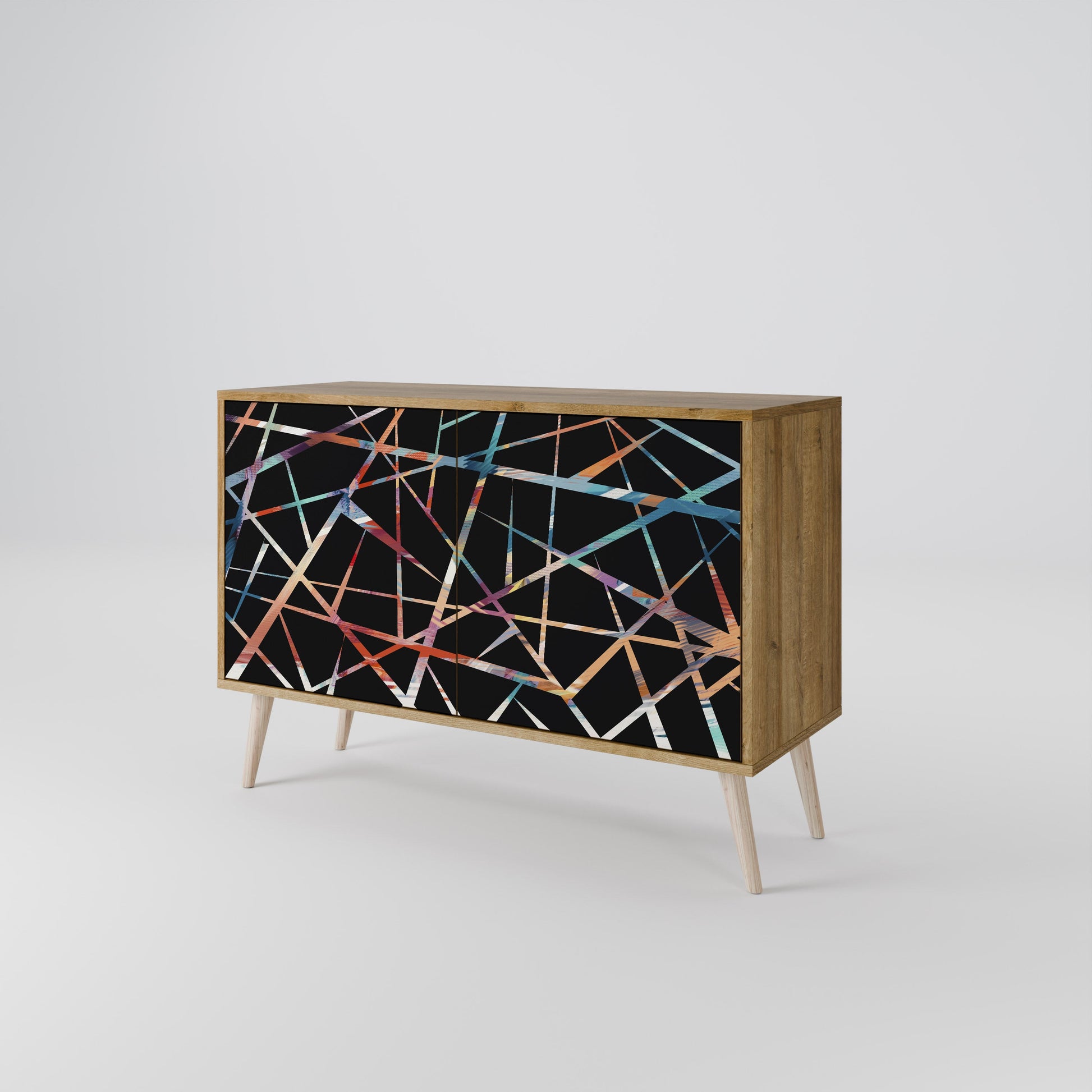 Buffet 2 portes POLYGON VERVE effet chêne