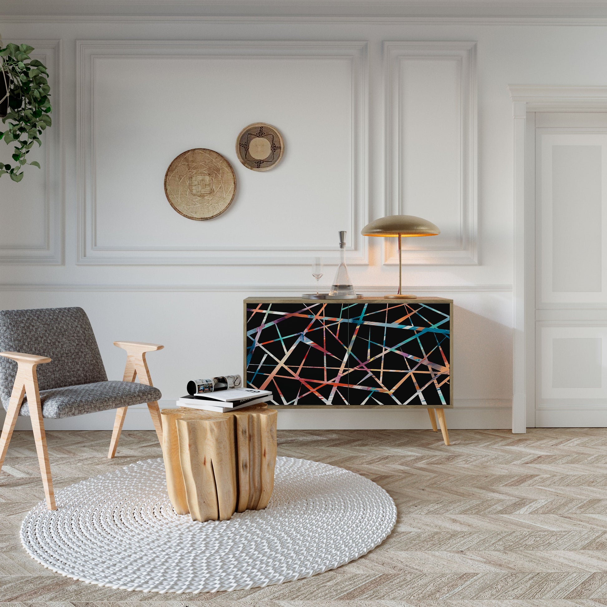 Buffet 2 portes POLYGON VERVE effet chêne