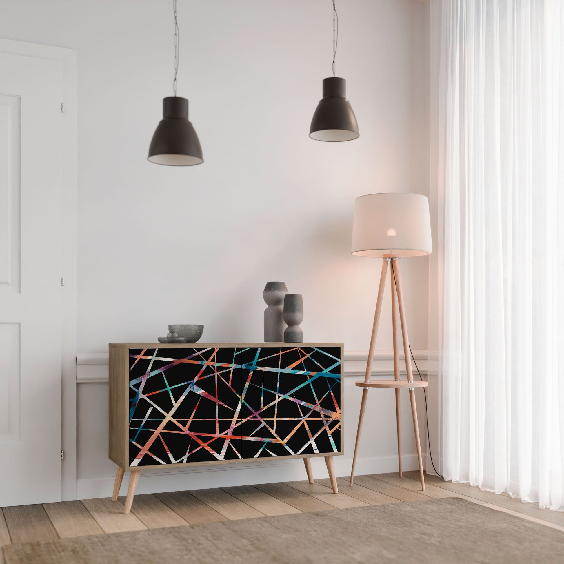 Buffet 2 portes POLYGON VERVE effet chêne