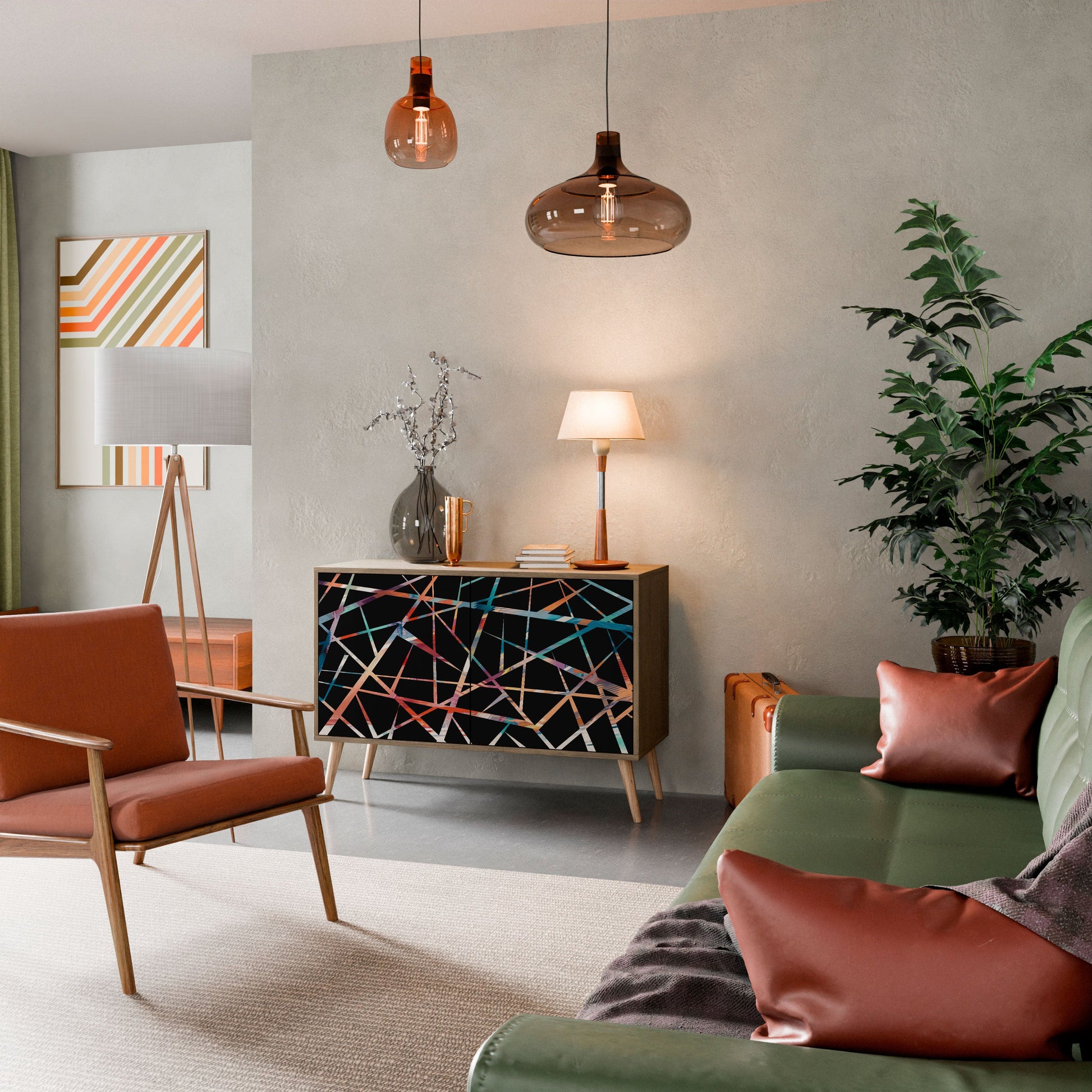 Buffet 2 portes POLYGON VERVE effet chêne
