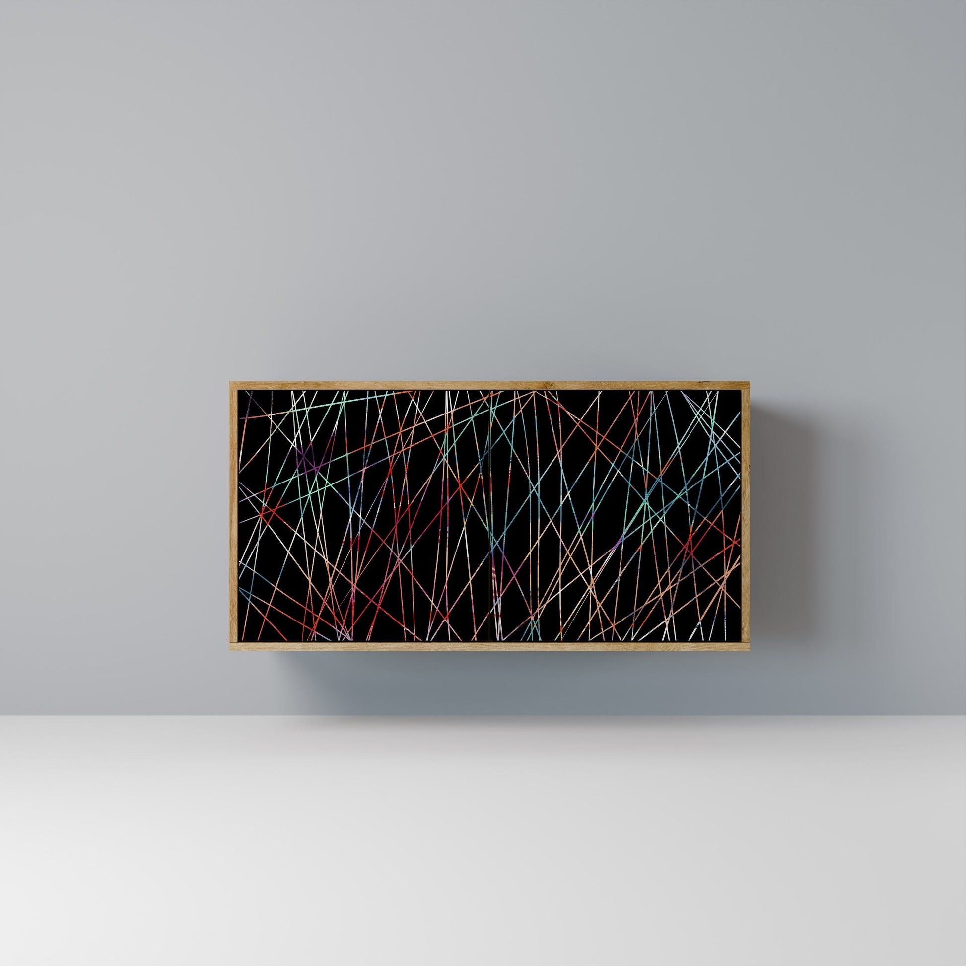Buffet 2 portes LUMINOUS SNARE effet chêne
