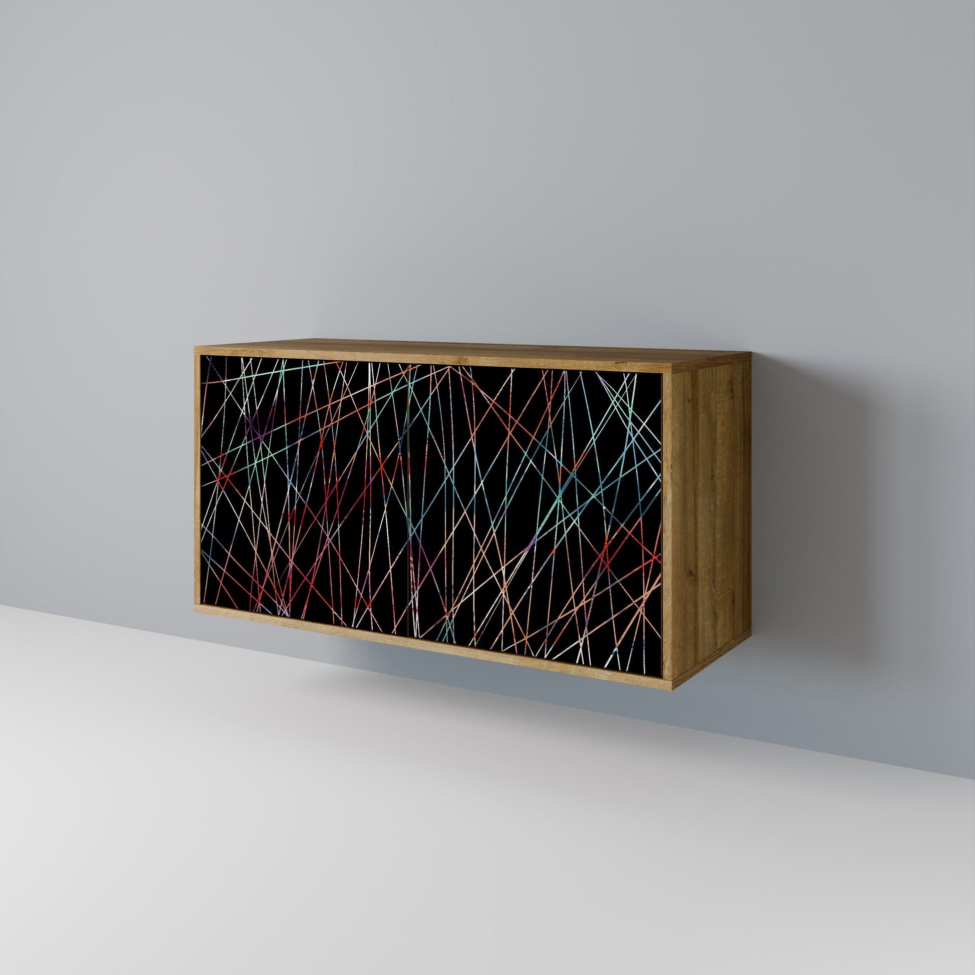 Buffet 2 portes LUMINOUS SNARE effet chêne