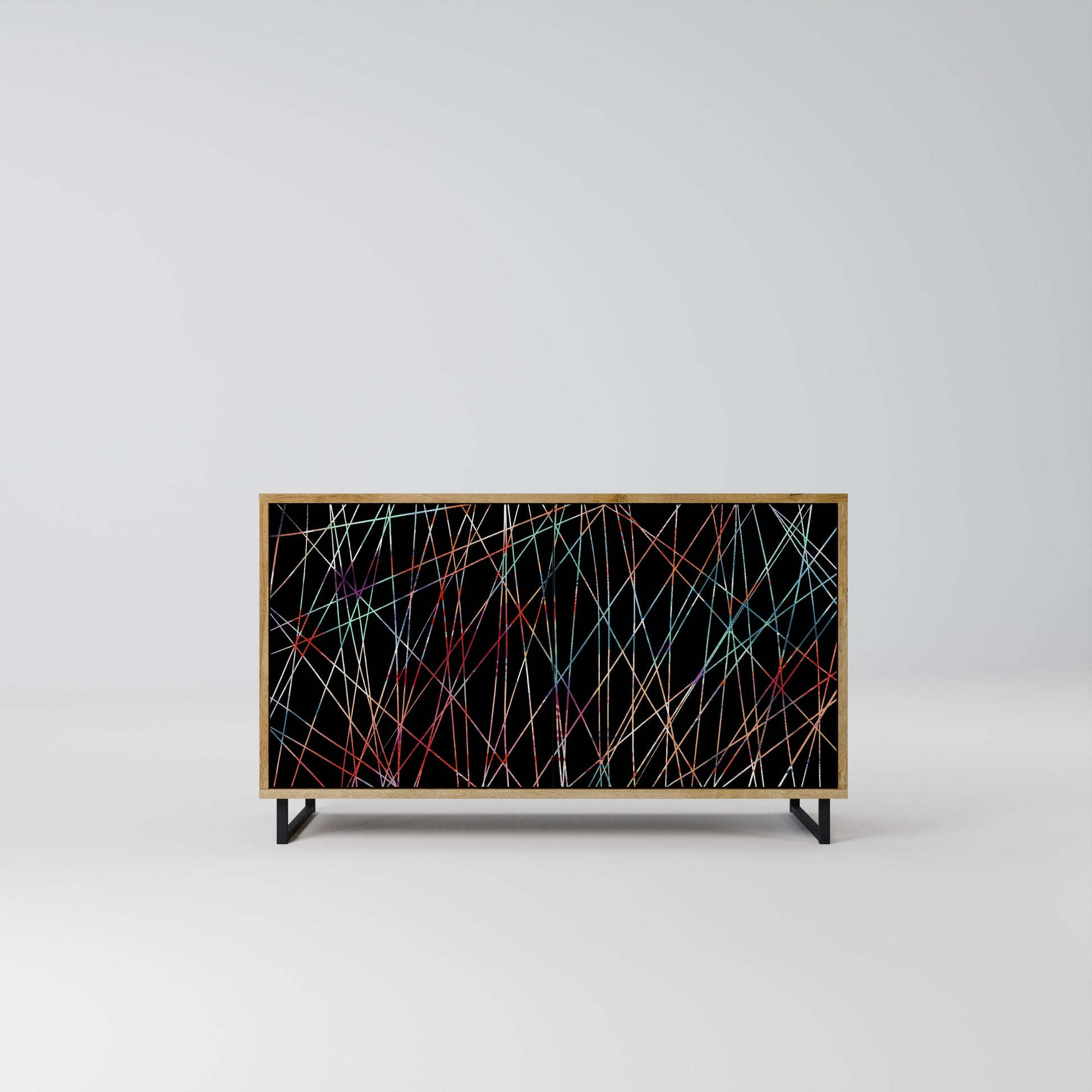 Buffet 2 portes LUMINOUS SNARE effet chêne