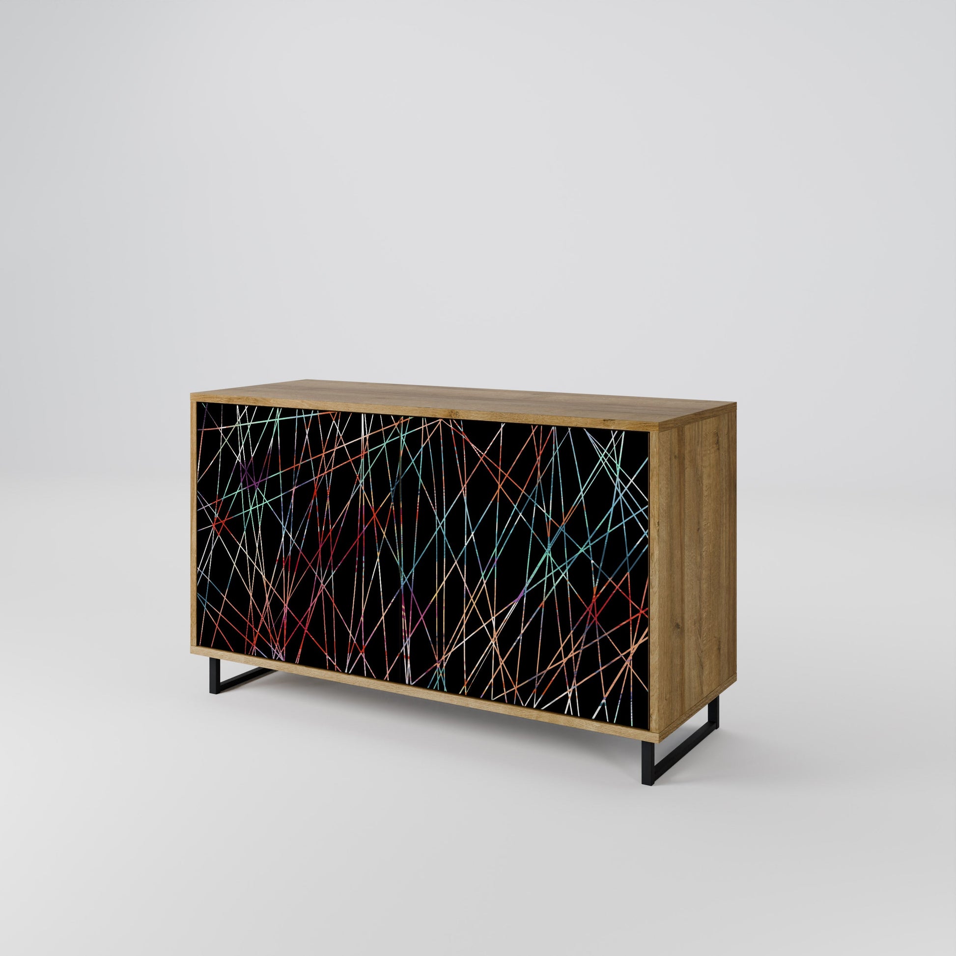 Buffet 2 portes LUMINOUS SNARE effet chêne
