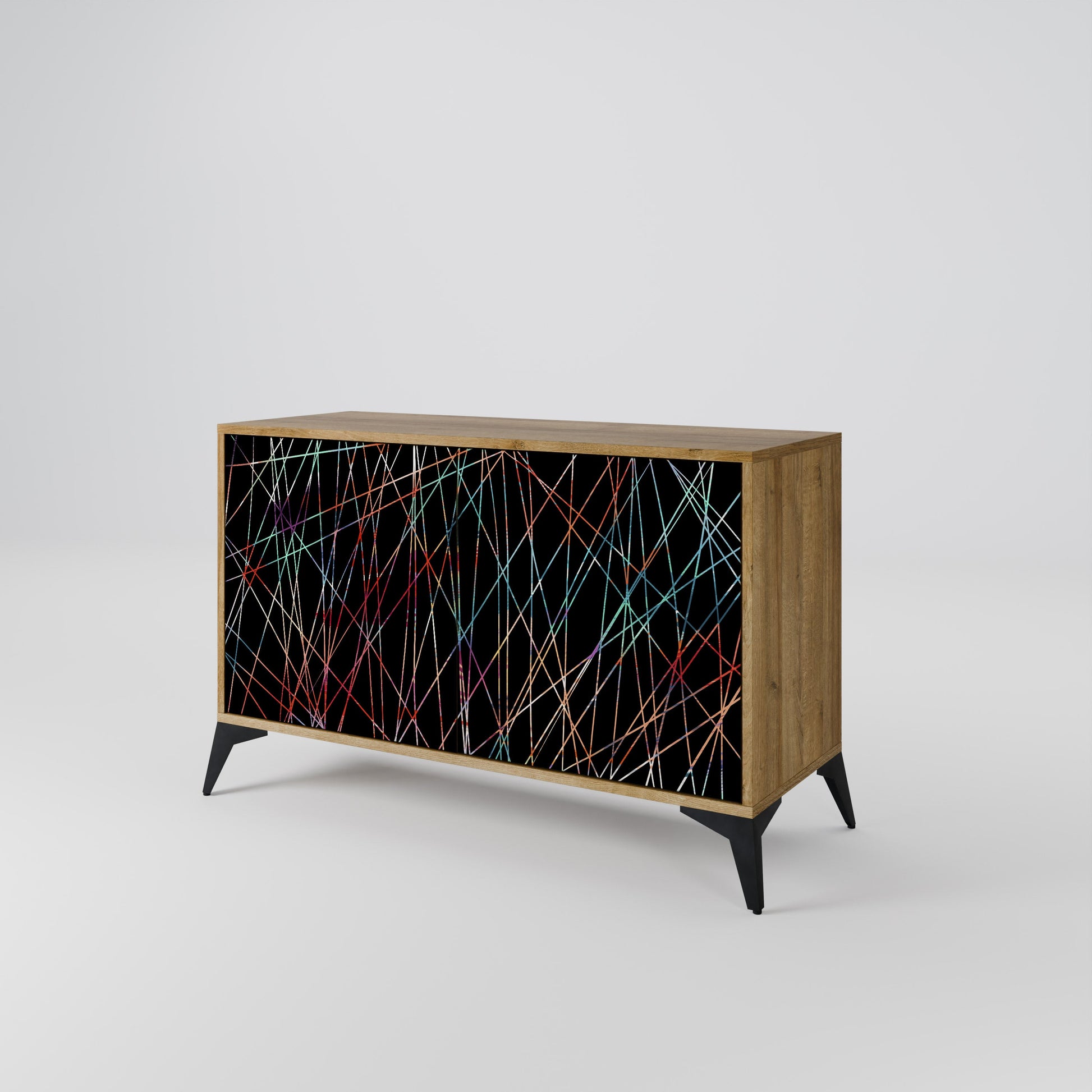 Buffet 2 portes LUMINOUS SNARE effet chêne