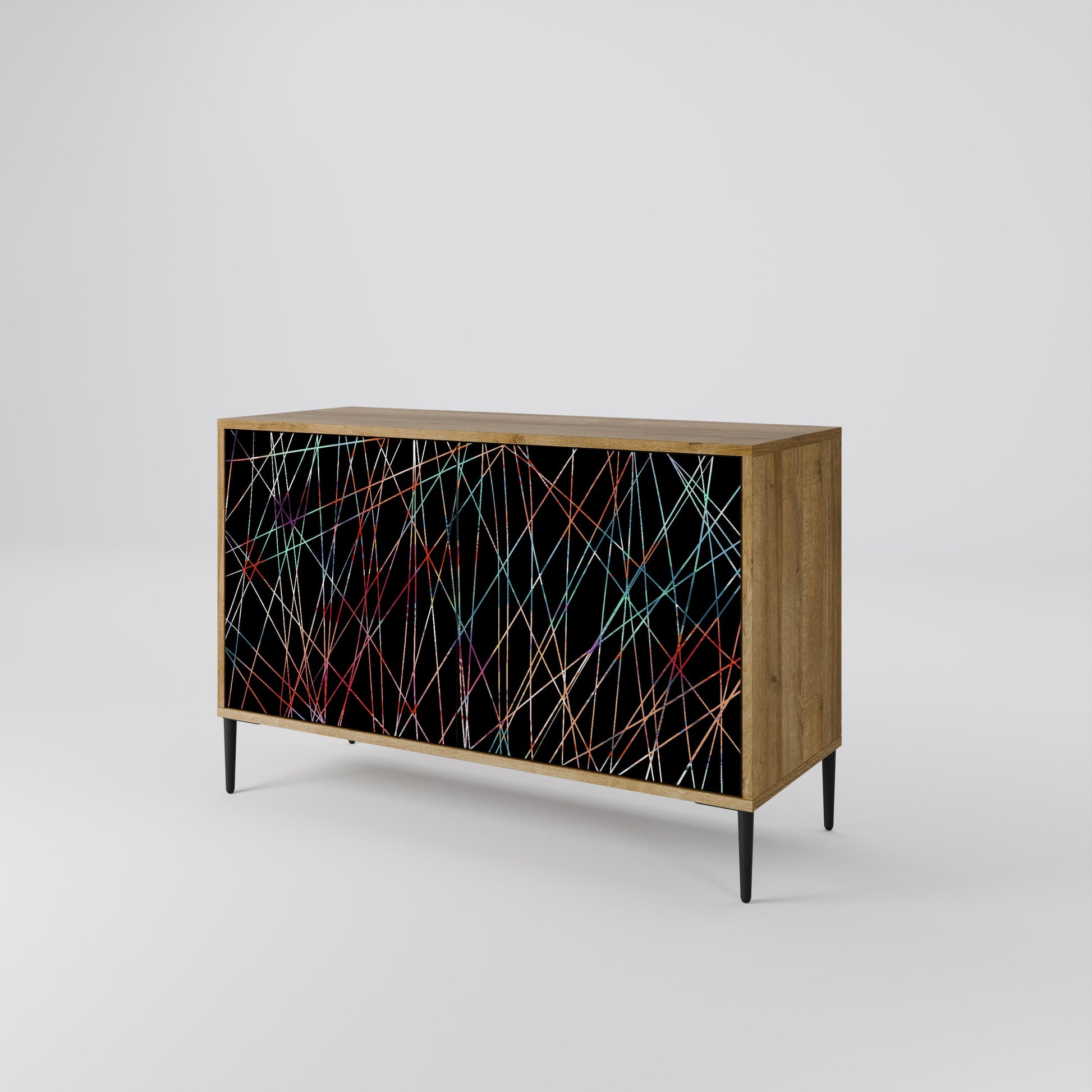 Buffet 2 portes LUMINOUS SNARE effet chêne