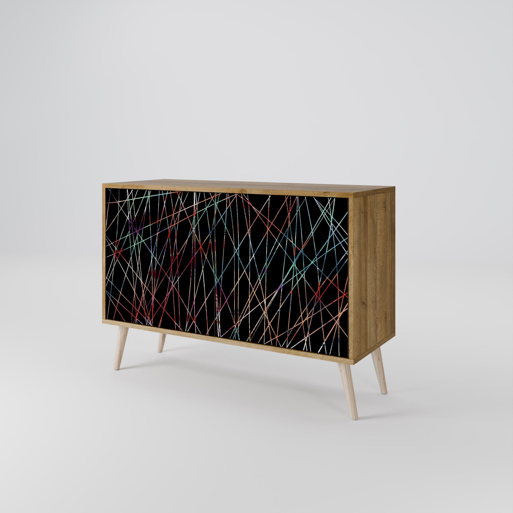 Buffet 2 portes LUMINOUS SNARE effet chêne