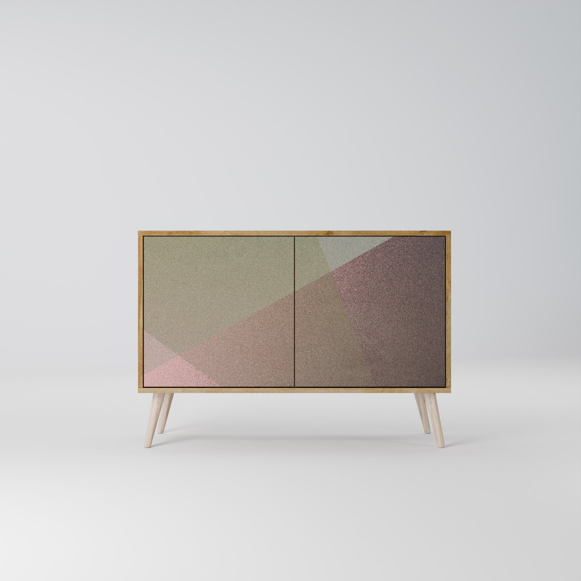 Buffet 2 portes effet chêne BEIGE GEOMETRY