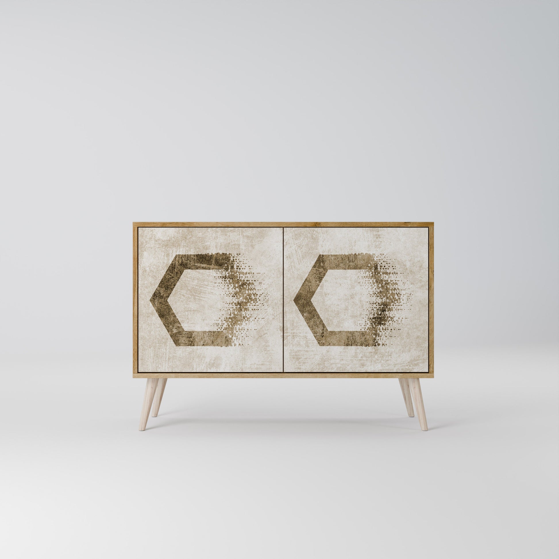 Buffet 2 portes HEXAGONAL SHAPES effet chêne