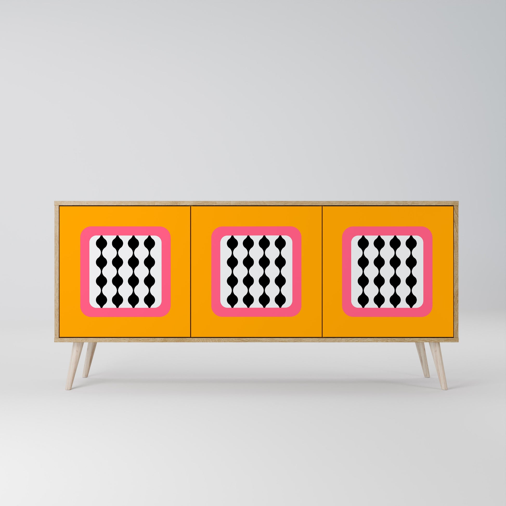 TEARS IN HEAVEN 3-Door Sideboard in Oak Effect