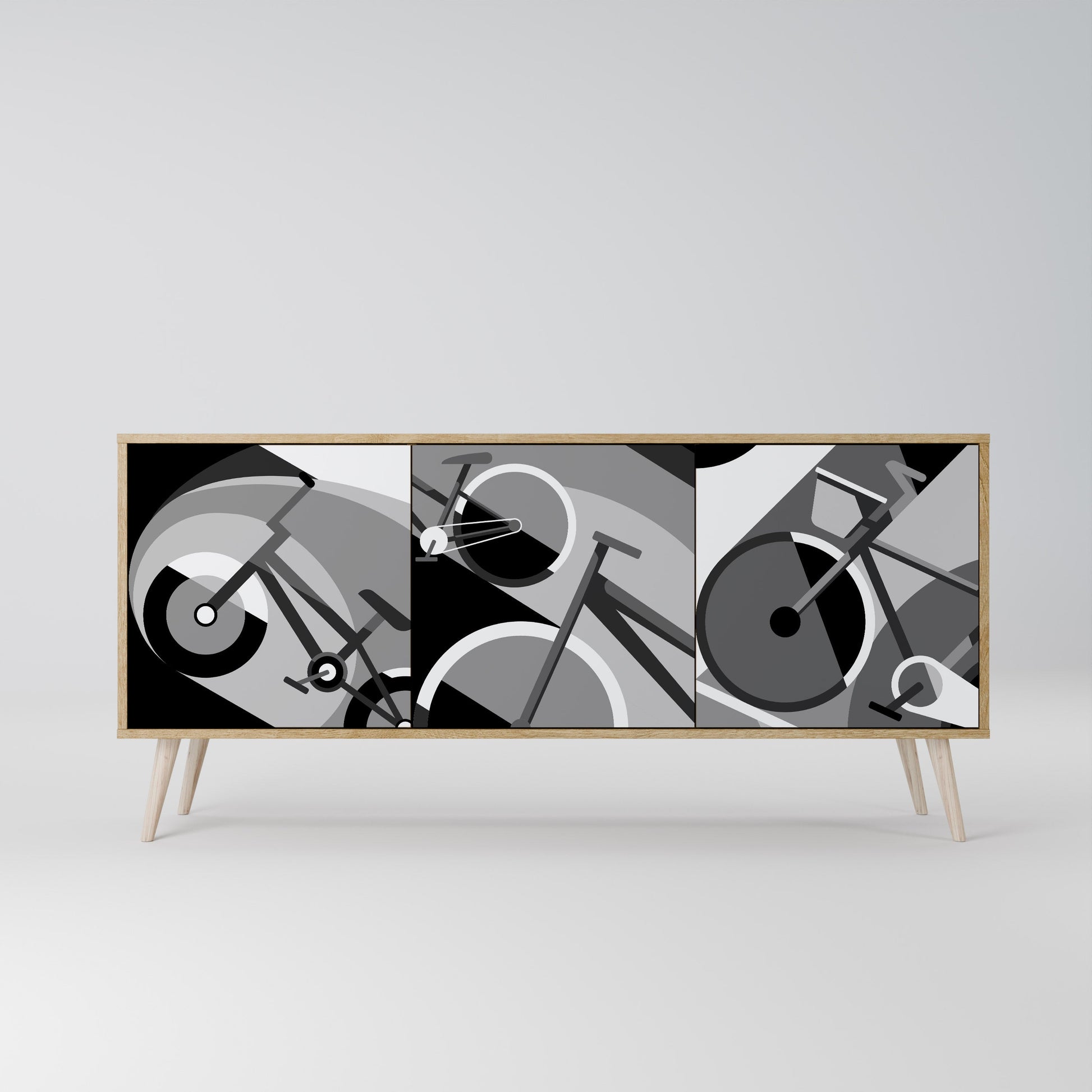 BIKE ENERGY 3-Door Sideboard in Oak Effect