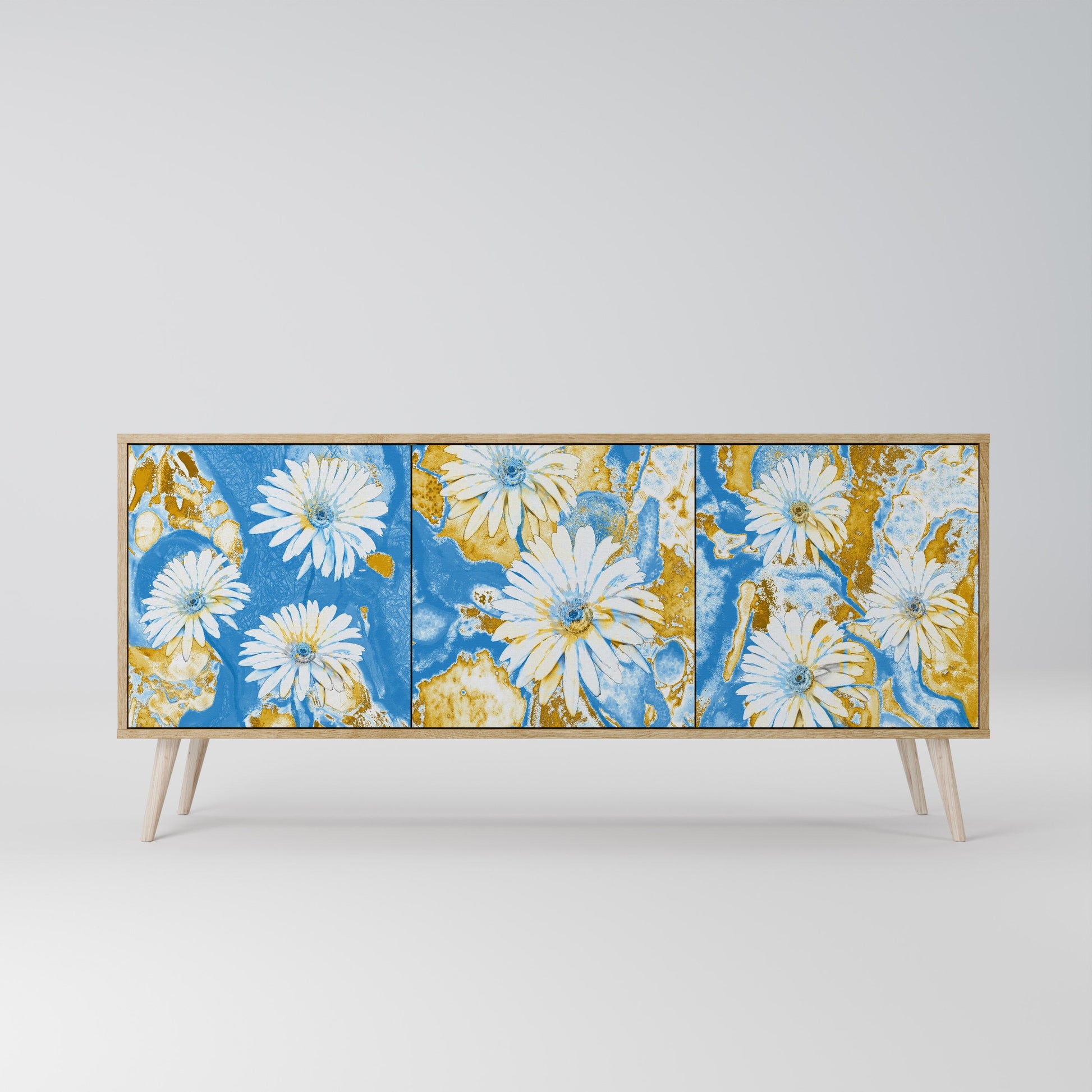 Buffet 3 portes DAISY LUXE effet chêne