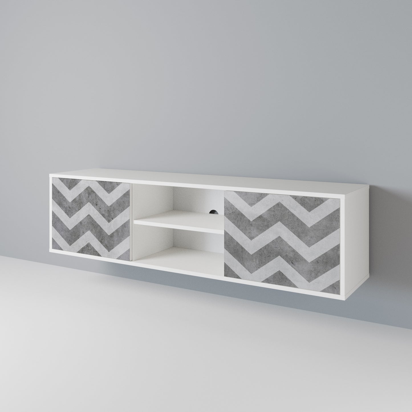 TOUGH ZIG ZAG 2-Door TV Cabinet
