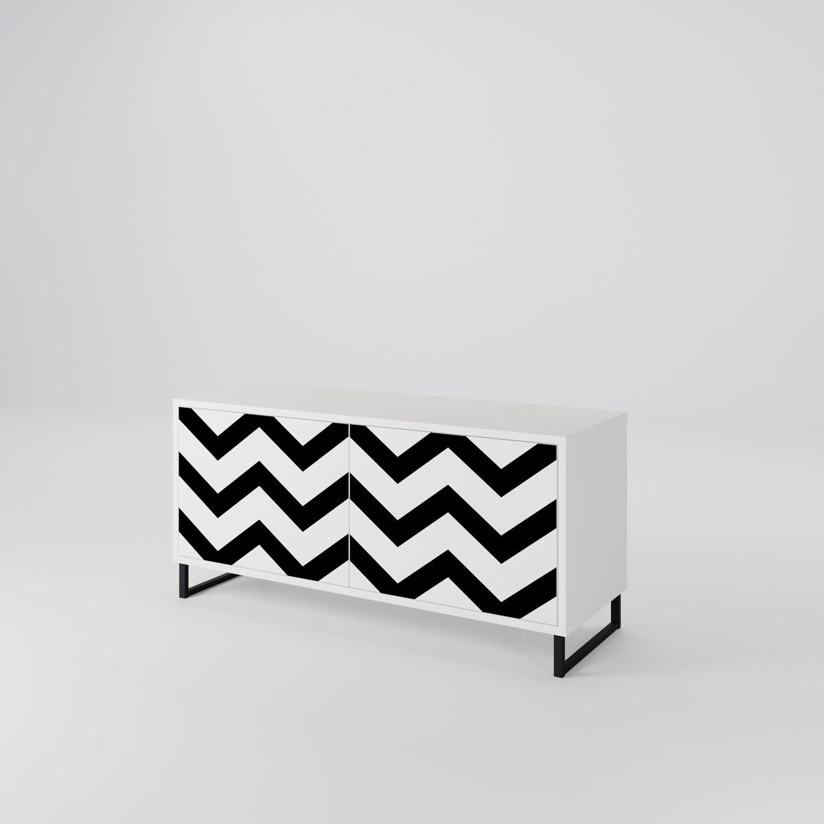 CLASSIC ZIG ZAG Compact 2-Door TV Cabinet