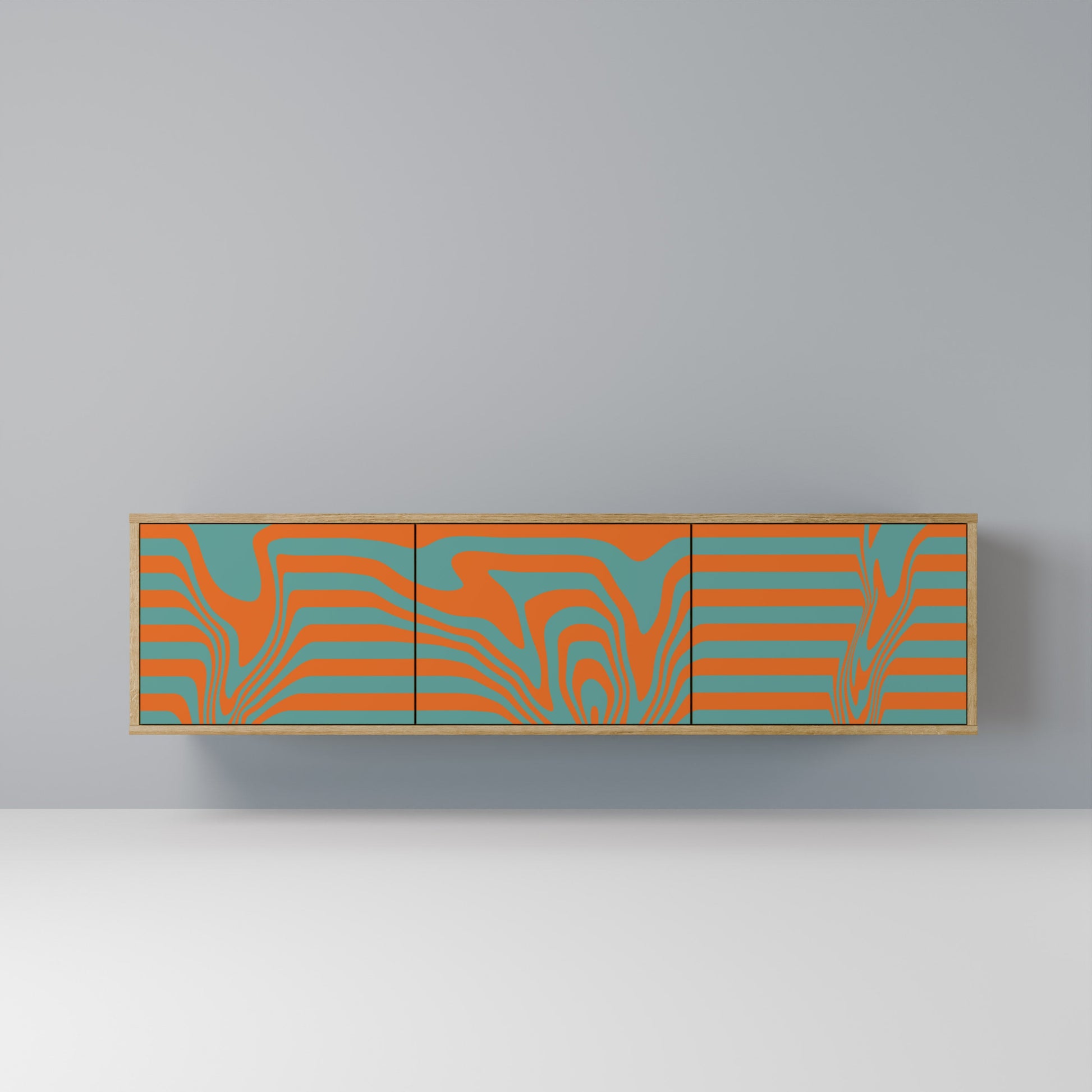 Meuble TV 3 portes LINE COLLAPSE effet chêne
