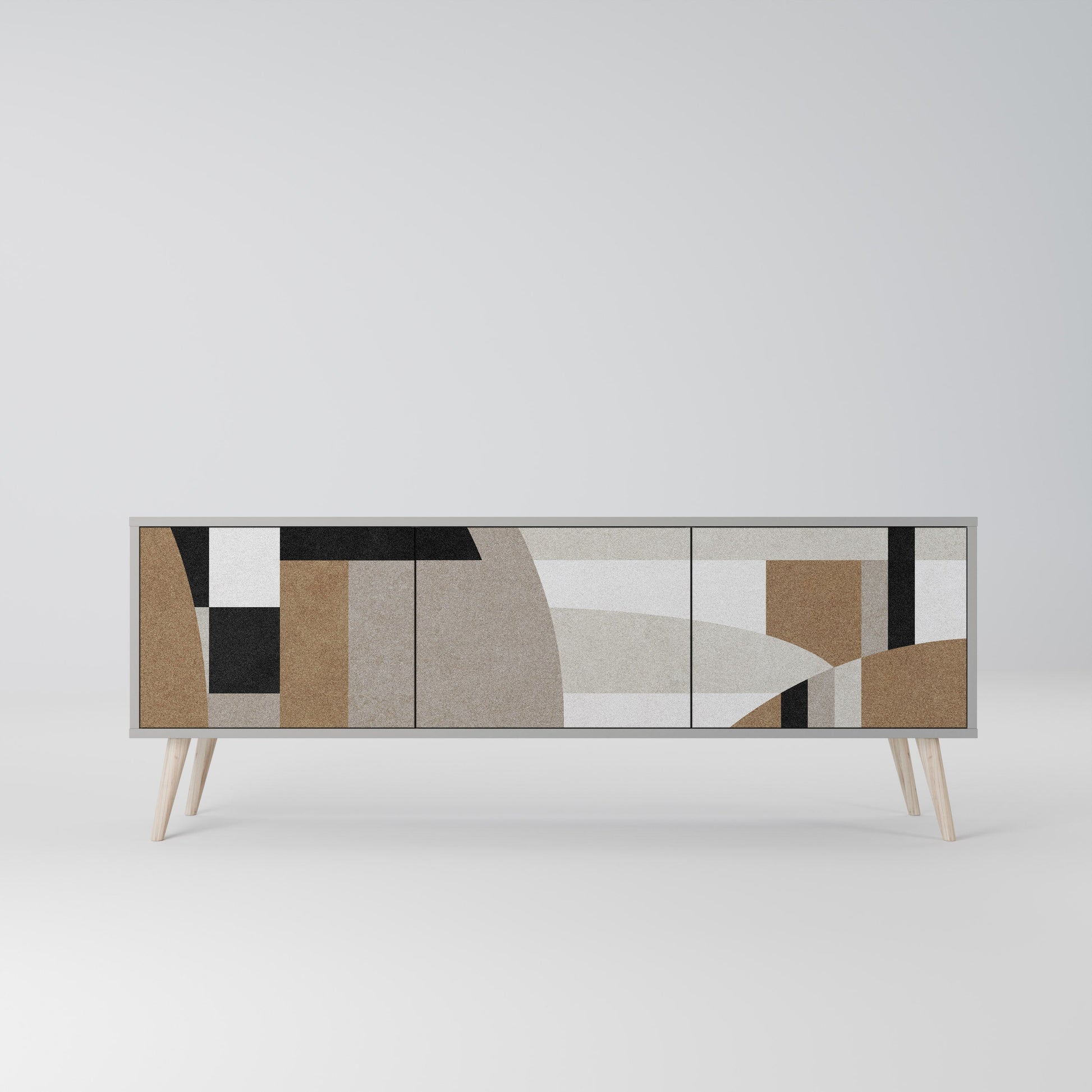 Meuble TV 3 portes DELICATE MEMENTO finition grise