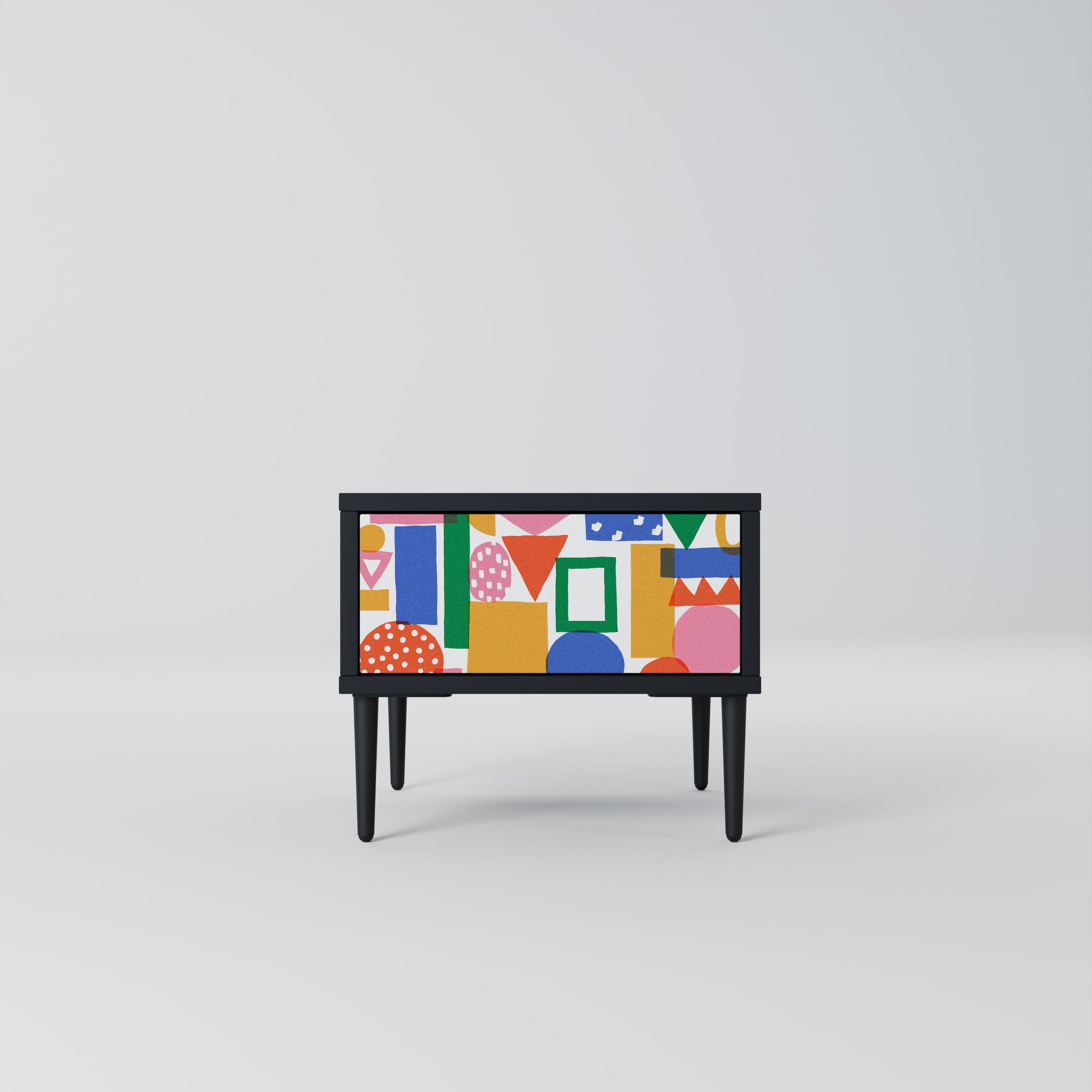 Table de chevet GEOMETRIC GLIMMER en finition noire