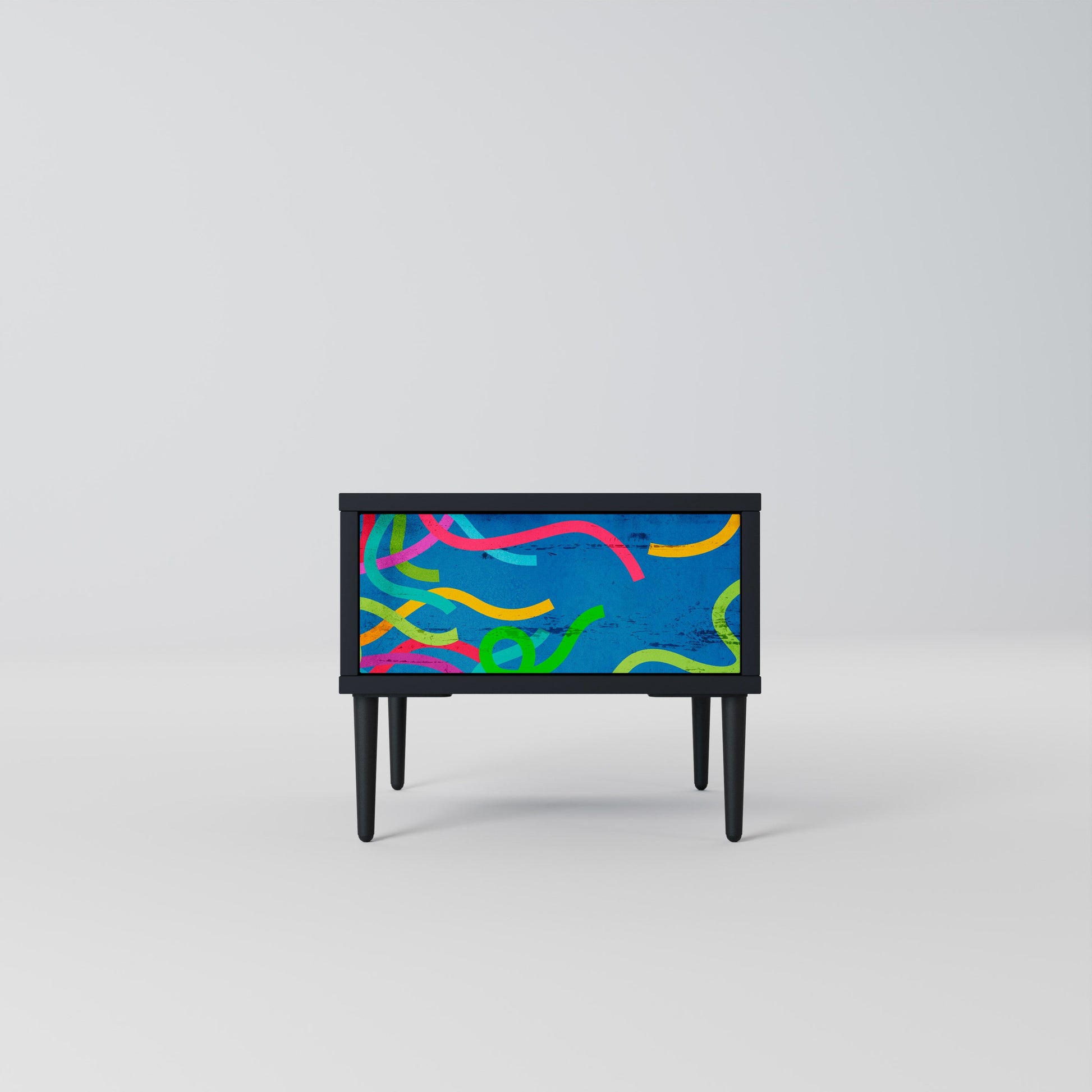 Table de chevet STREAMER TANGLE en finition noire