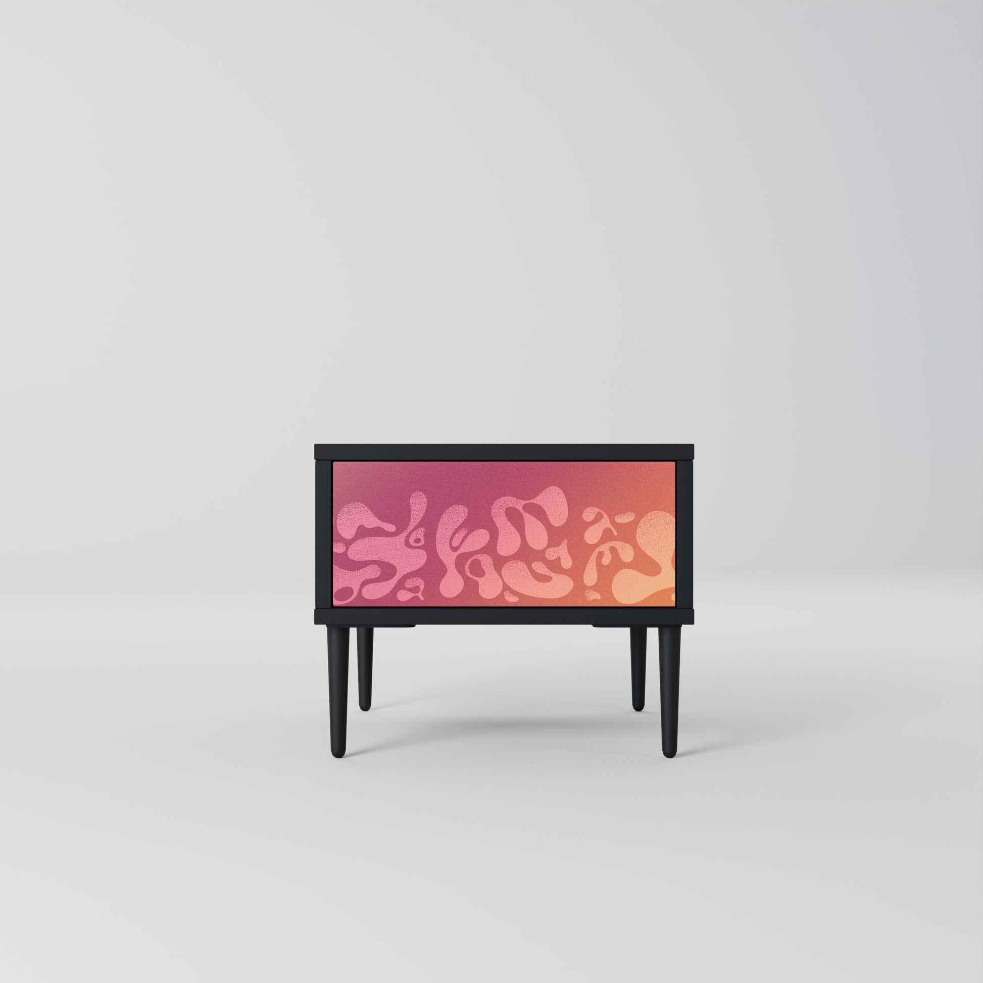 Table de chevet IRREGULAR PINK en finition noire