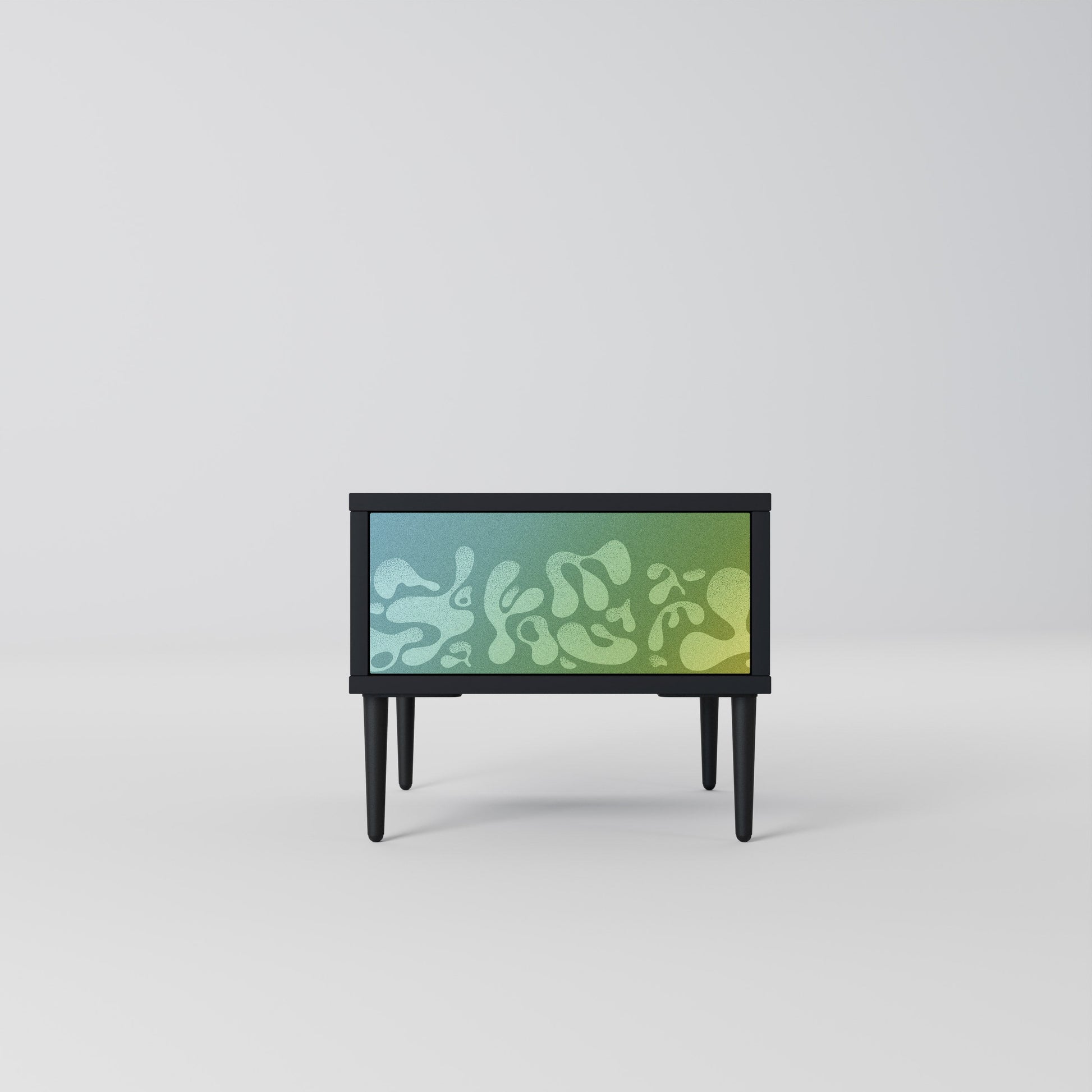 Table de chevet IRREGULAR BLUE en finition noire