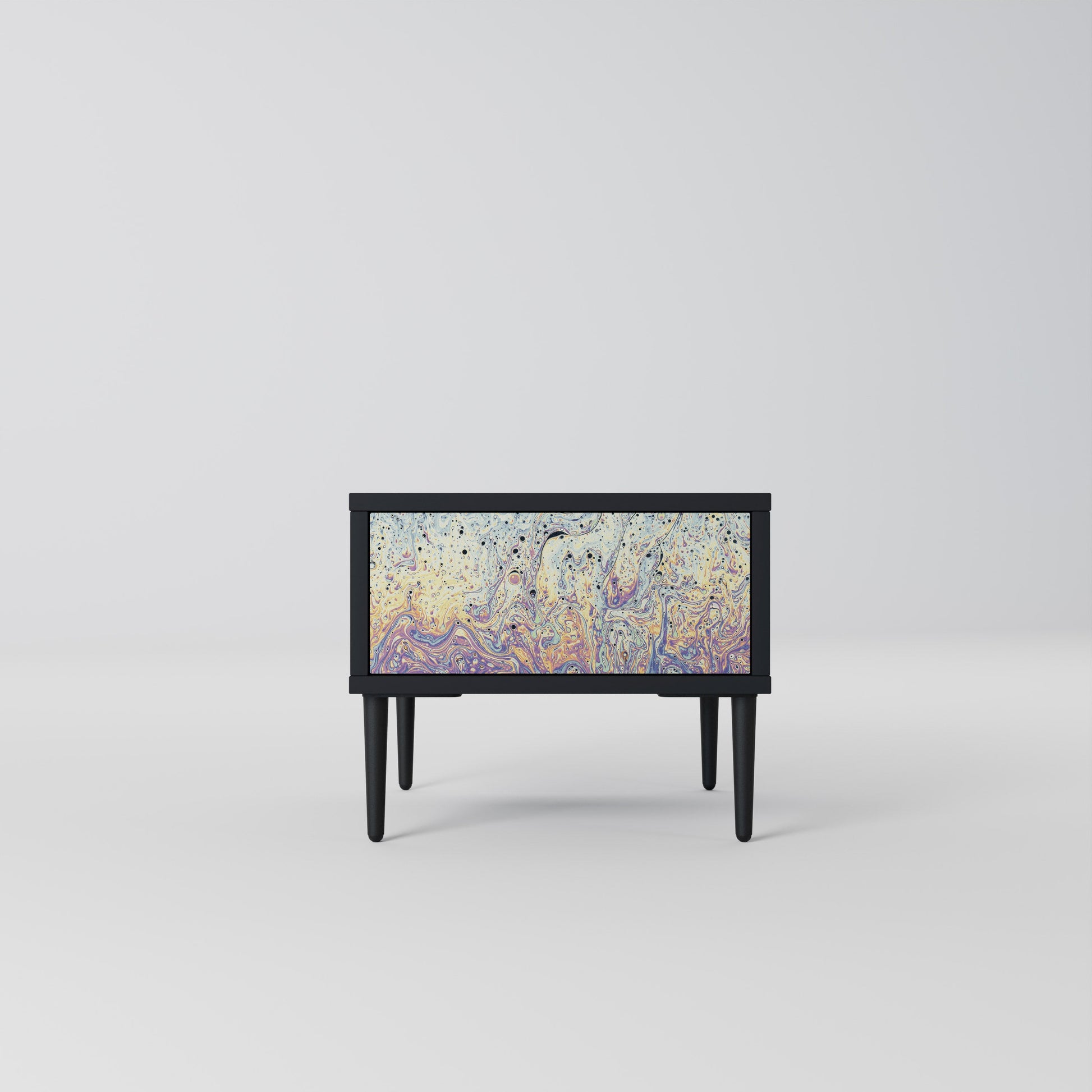 Table de chevet MOSAIC OF COLORS en finition noire