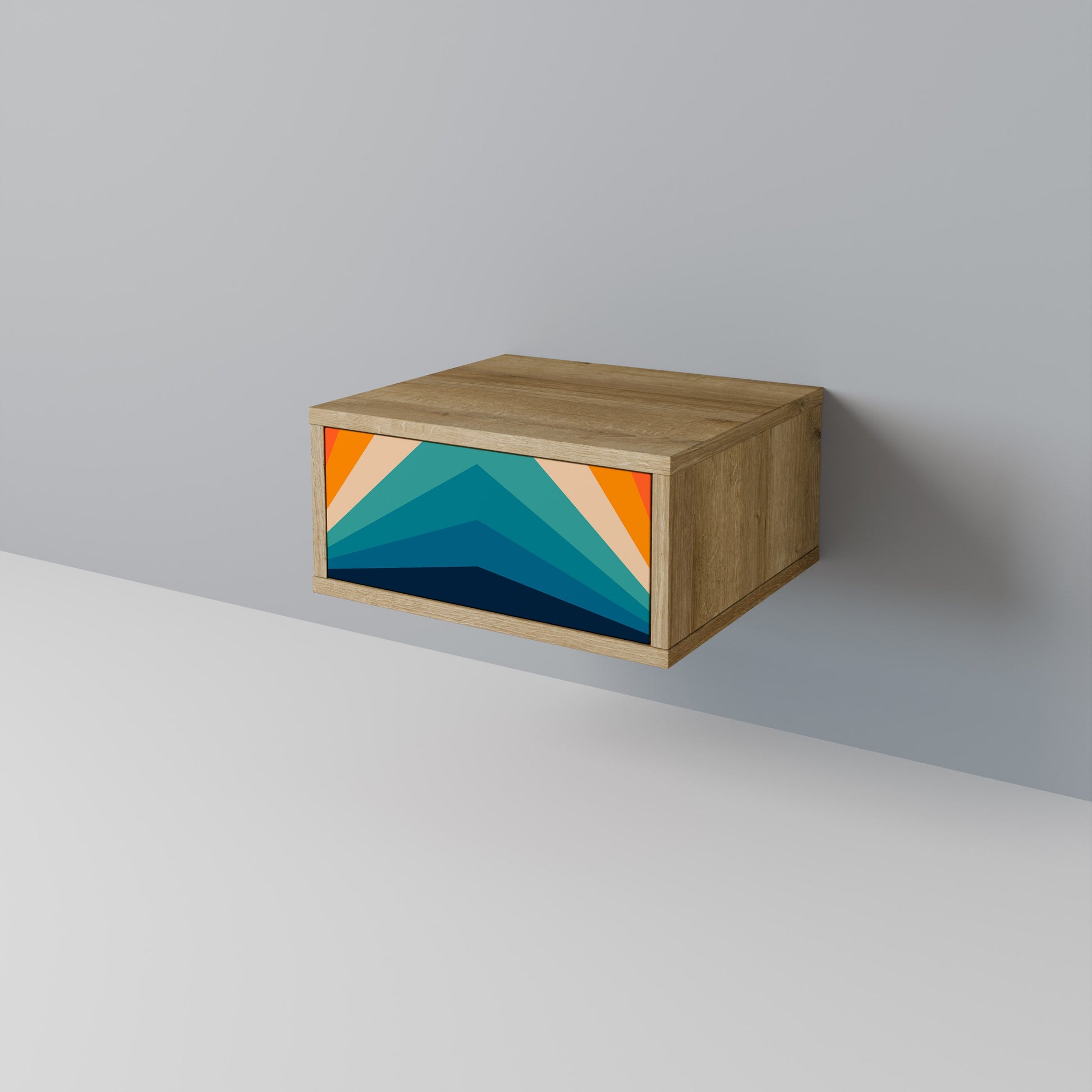 Table de chevet PRISM CONCUSSION effet chêne