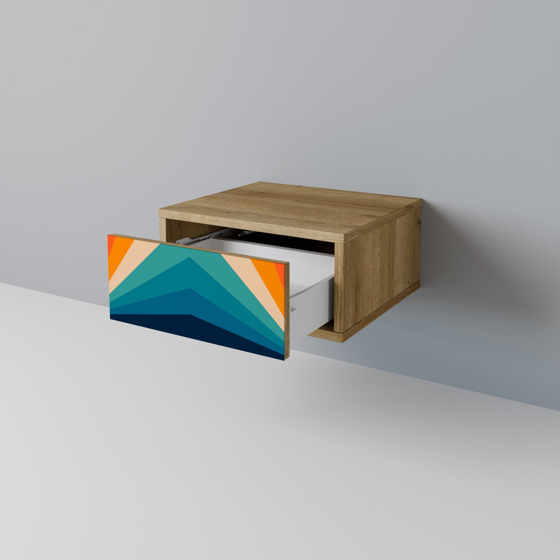 Table de chevet PRISM CONCUSSION effet chêne