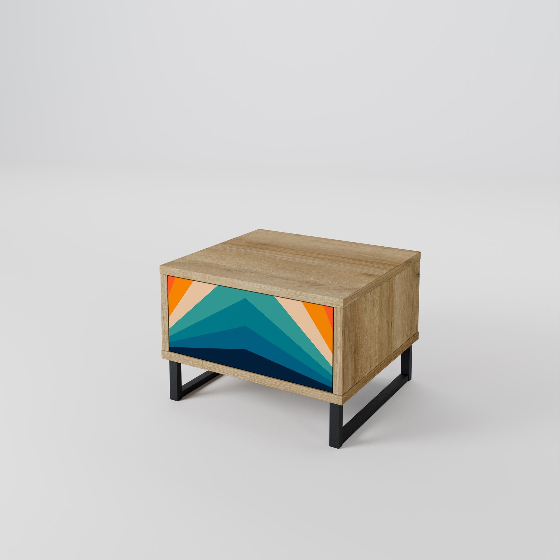 Table de chevet PRISM CONCUSSION effet chêne