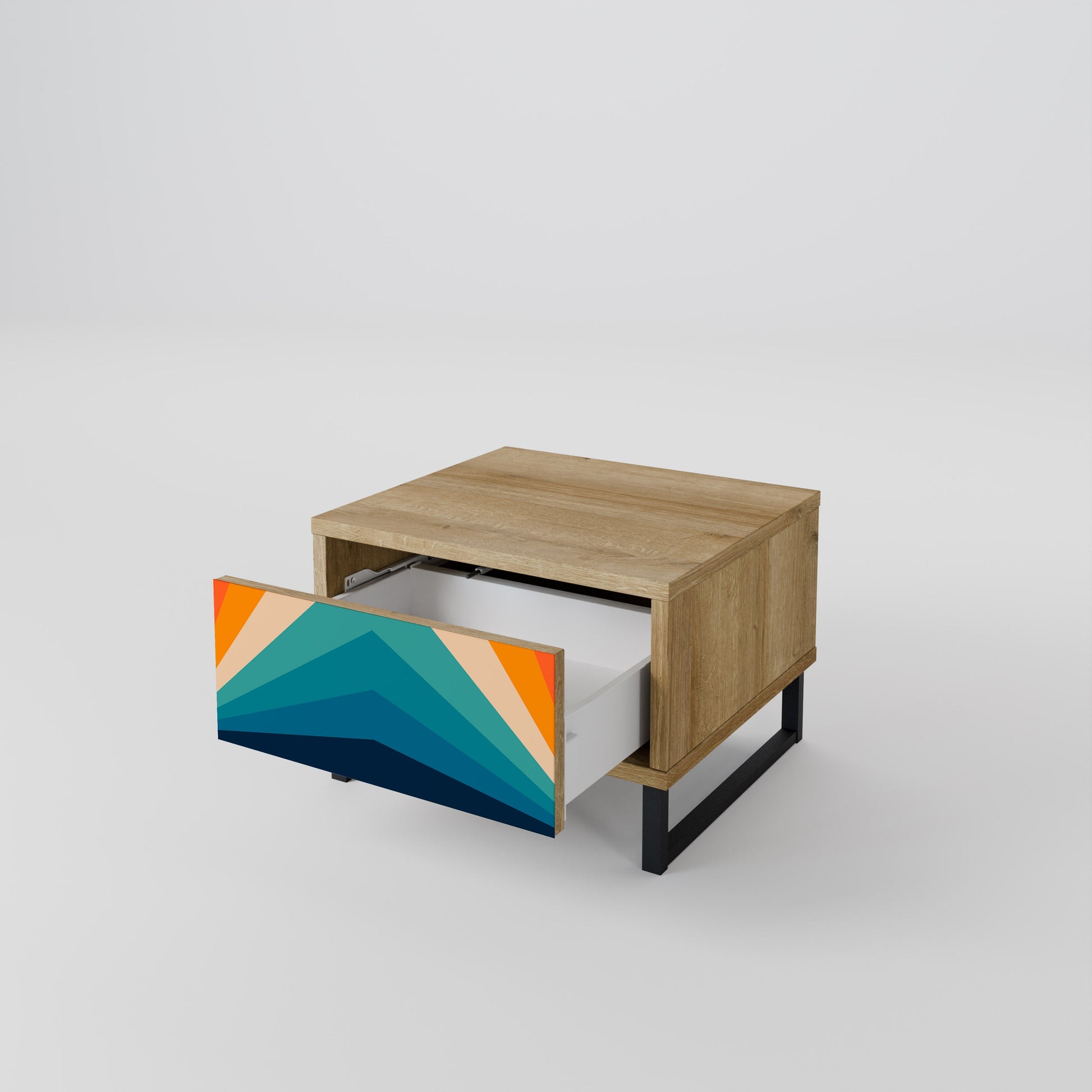 Table de chevet PRISM CONCUSSION effet chêne