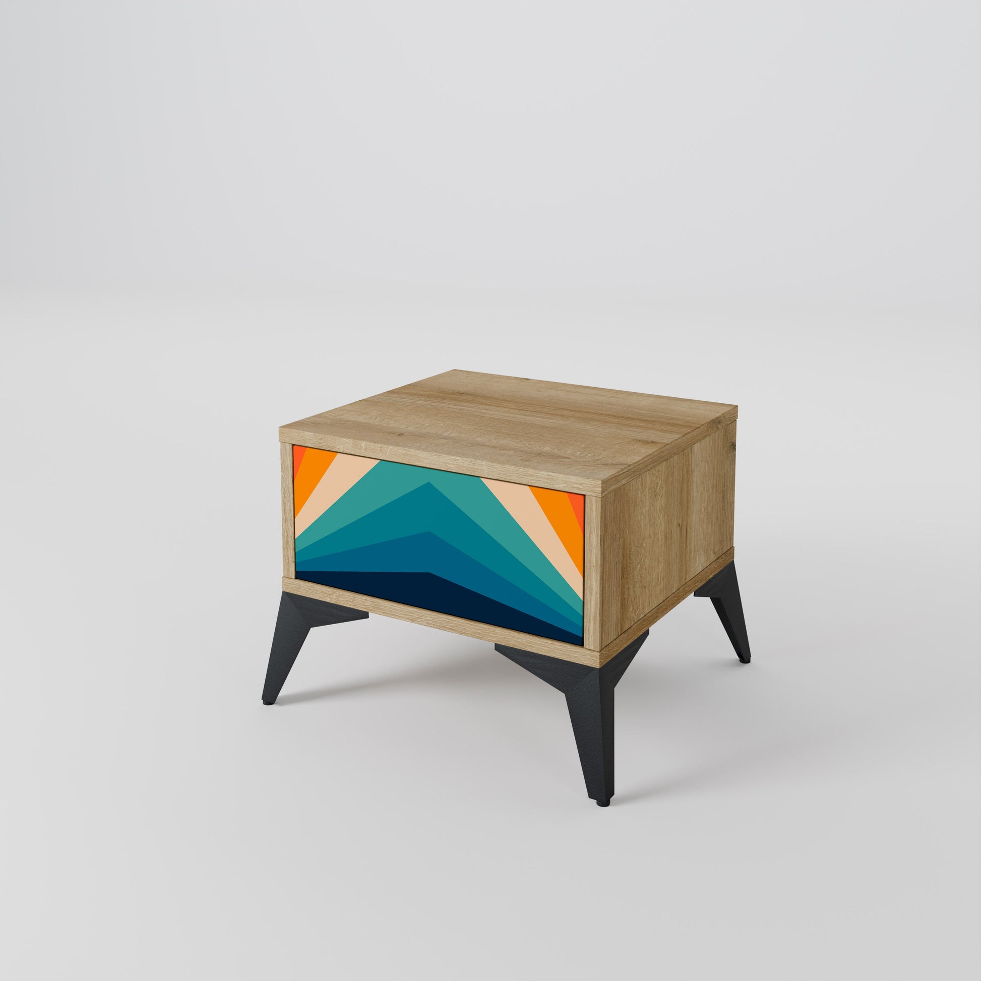 Table de chevet PRISM CONCUSSION effet chêne