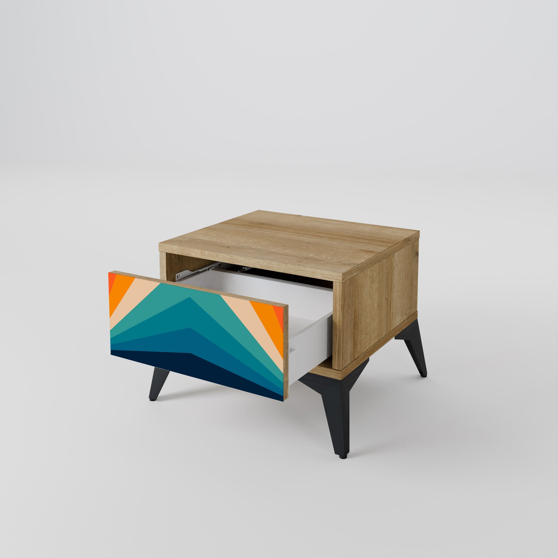 Table de chevet PRISM CONCUSSION effet chêne
