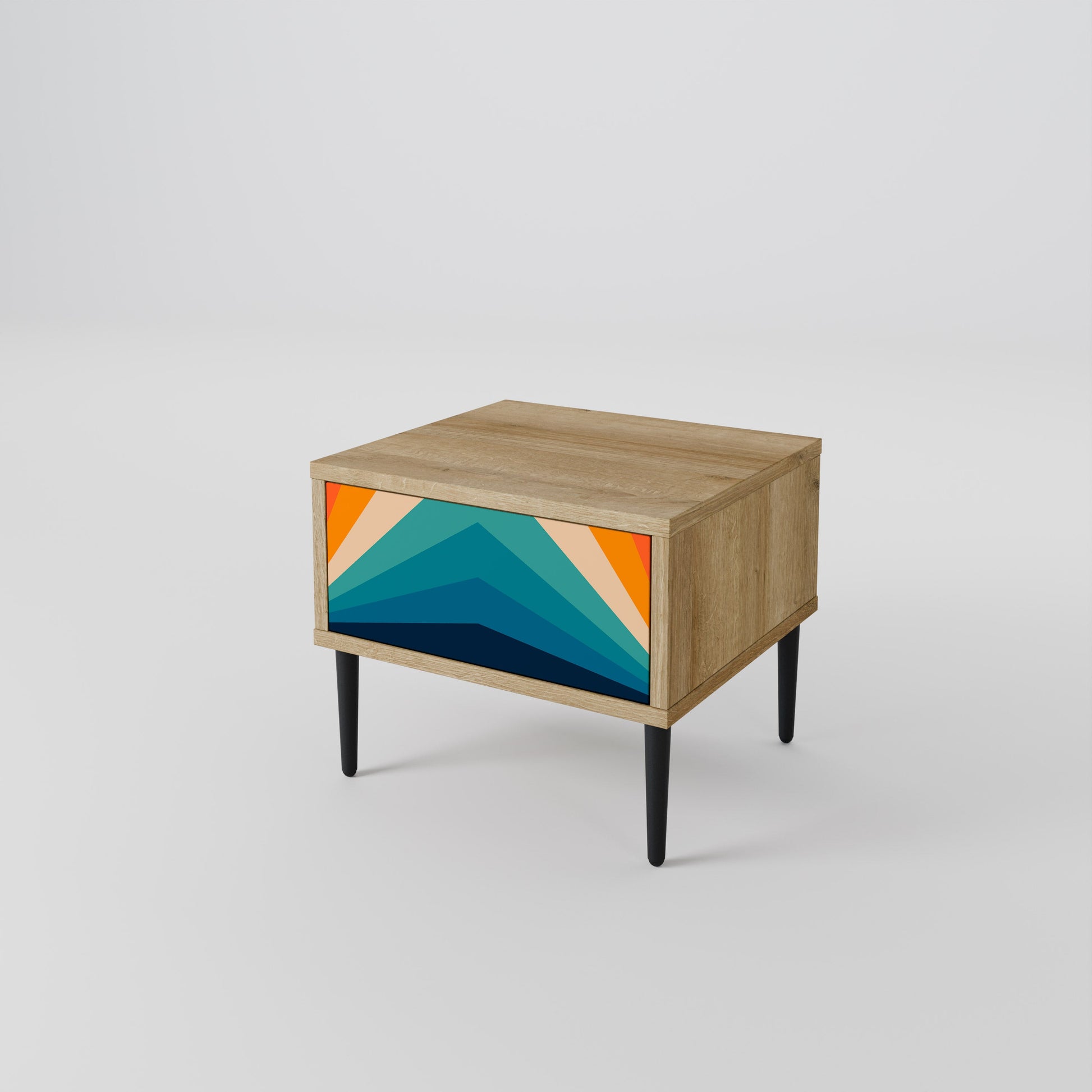 Table de chevet PRISM CONCUSSION effet chêne