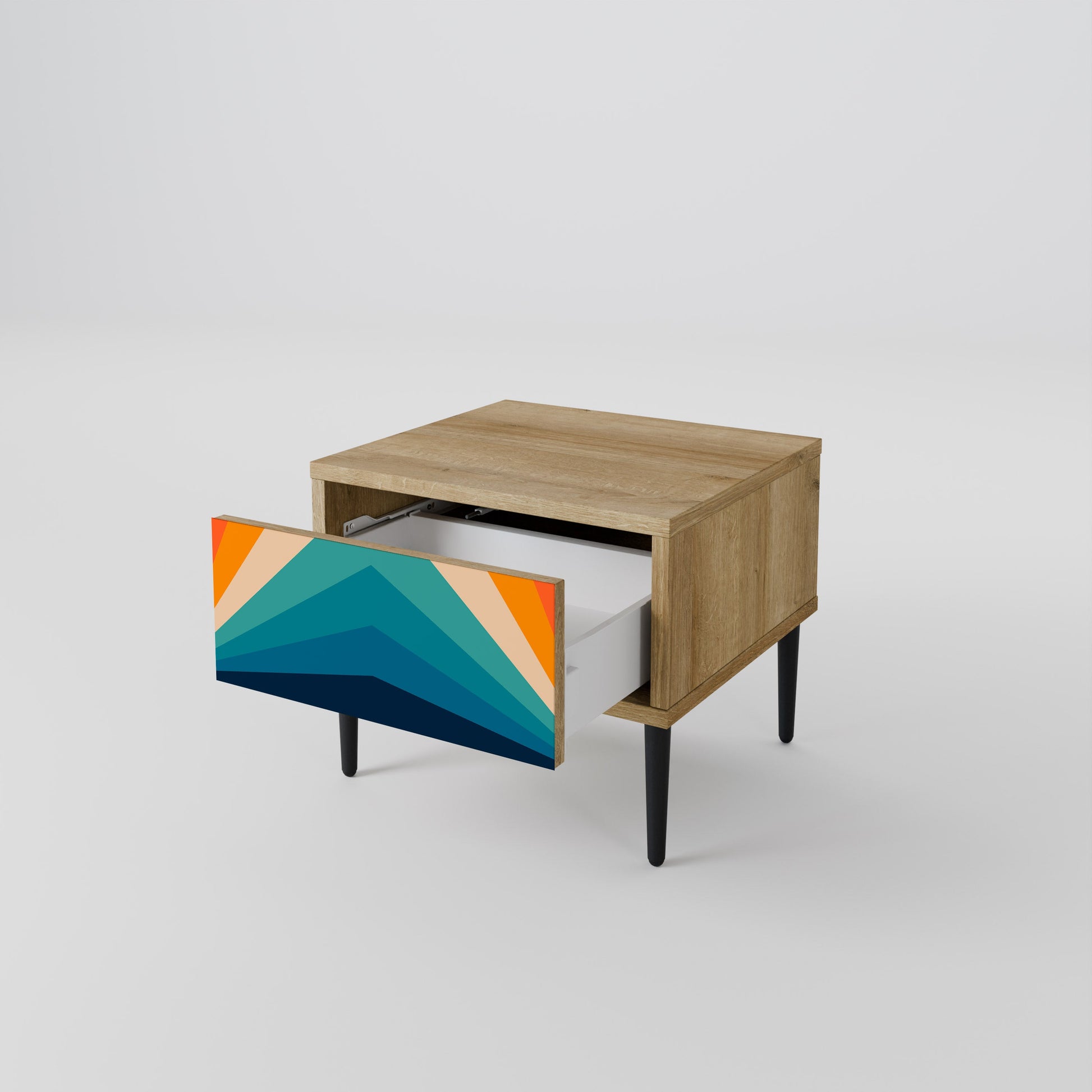 Table de chevet PRISM CONCUSSION effet chêne