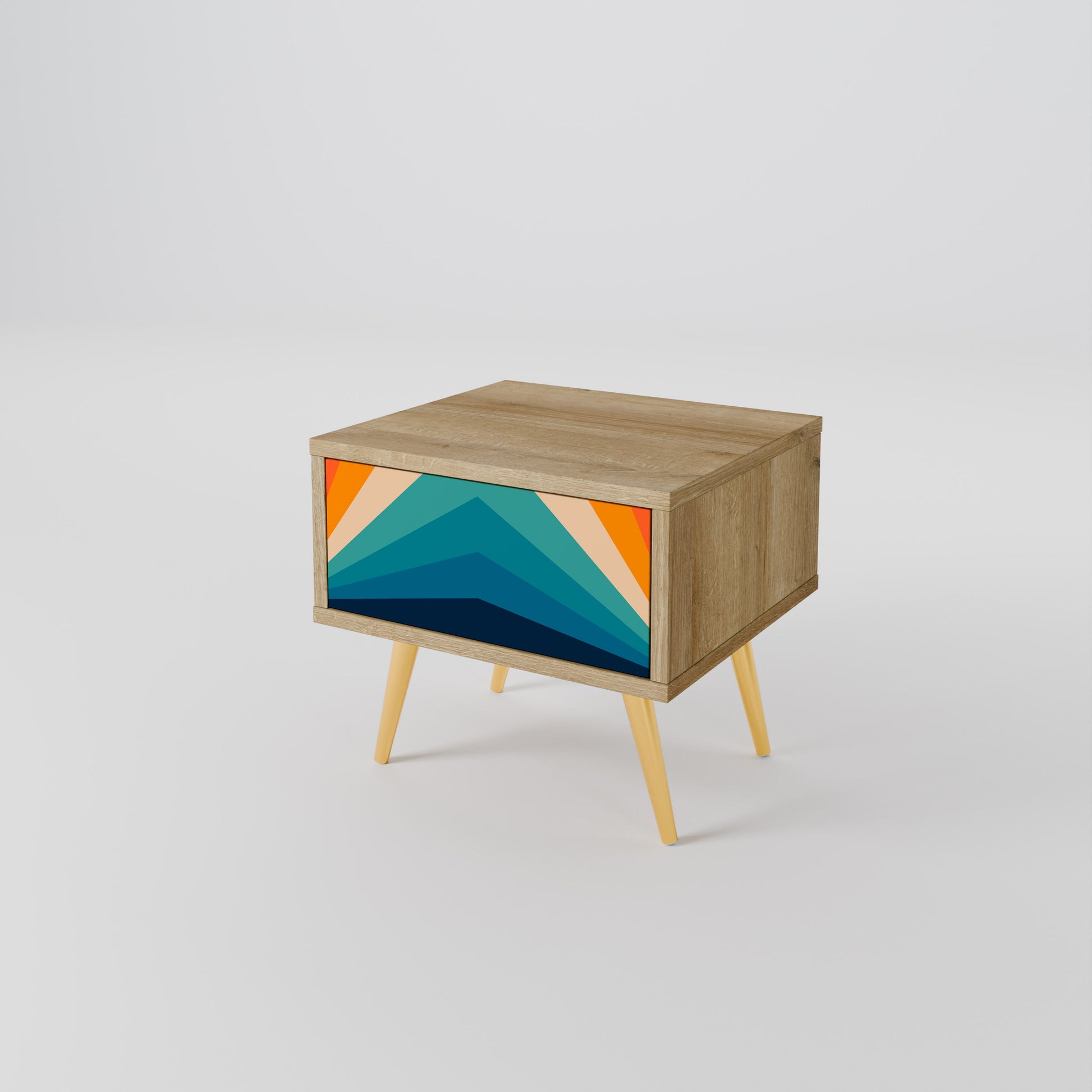 Table de chevet PRISM CONCUSSION effet chêne