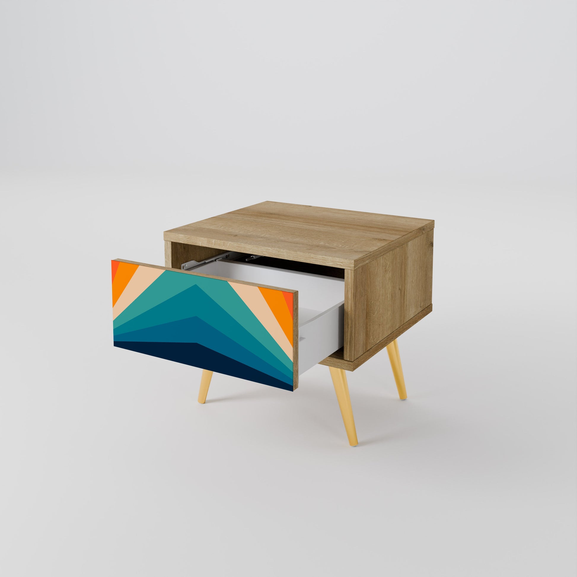 Table de chevet PRISM CONCUSSION effet chêne