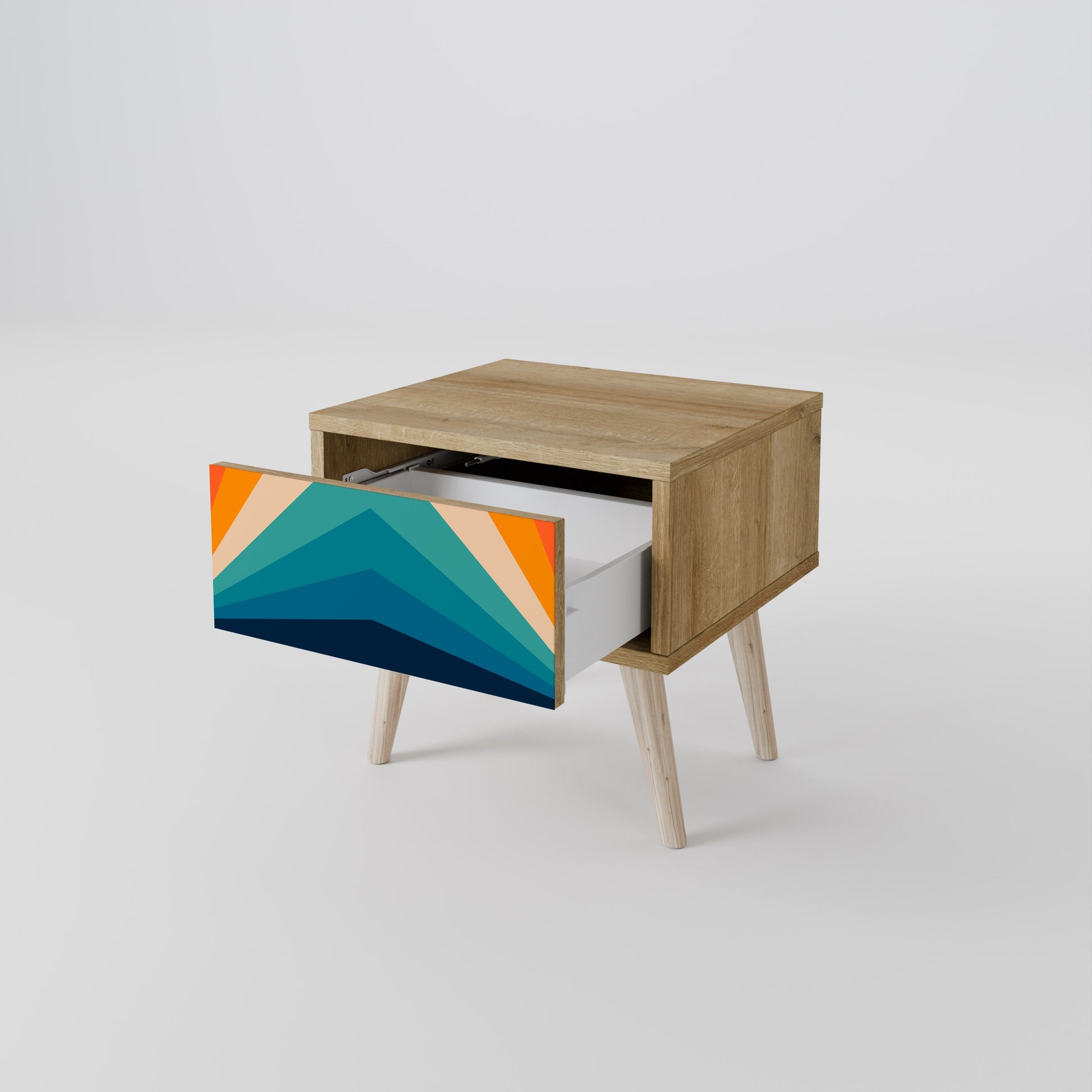 Table de chevet PRISM CONCUSSION effet chêne