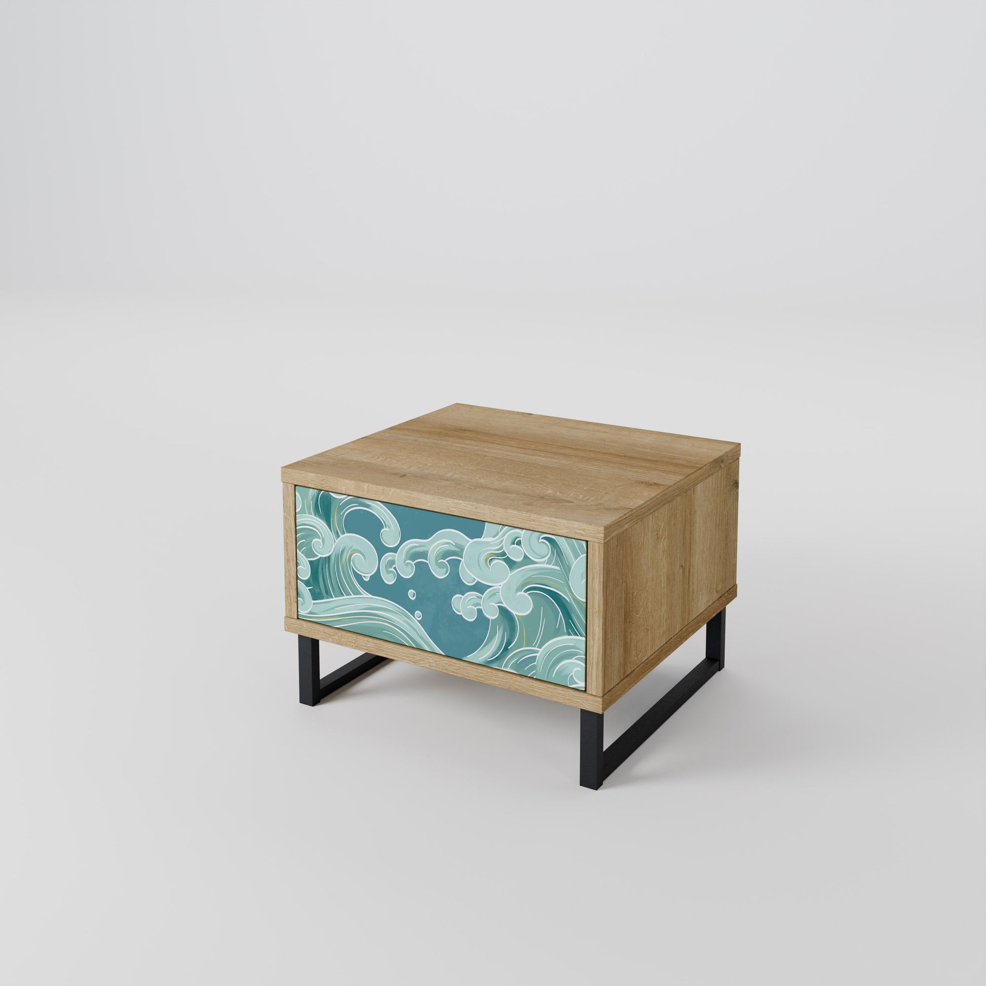 Table de chevet ASIAN SWAY effet chêne