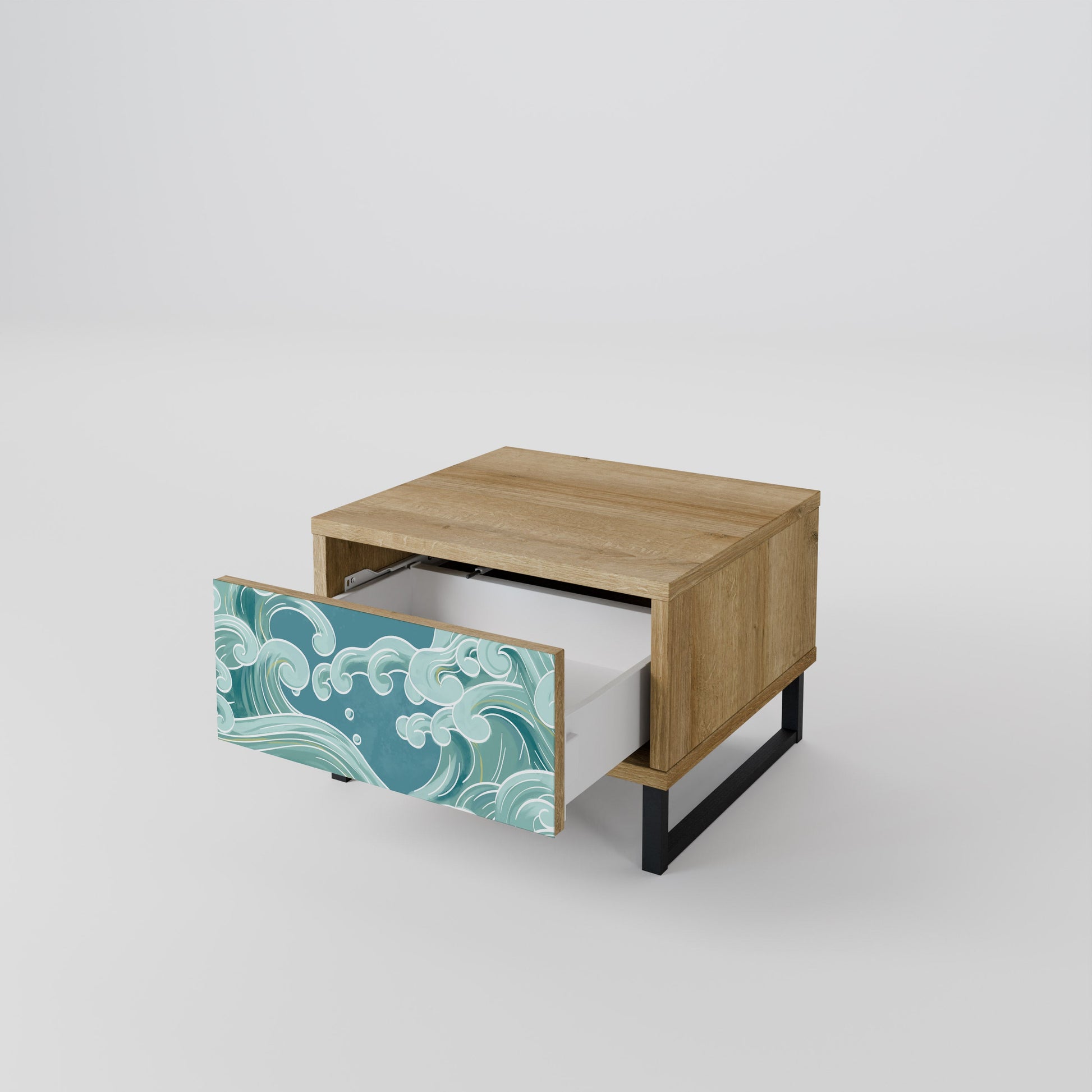 Table de chevet ASIAN SWAY effet chêne