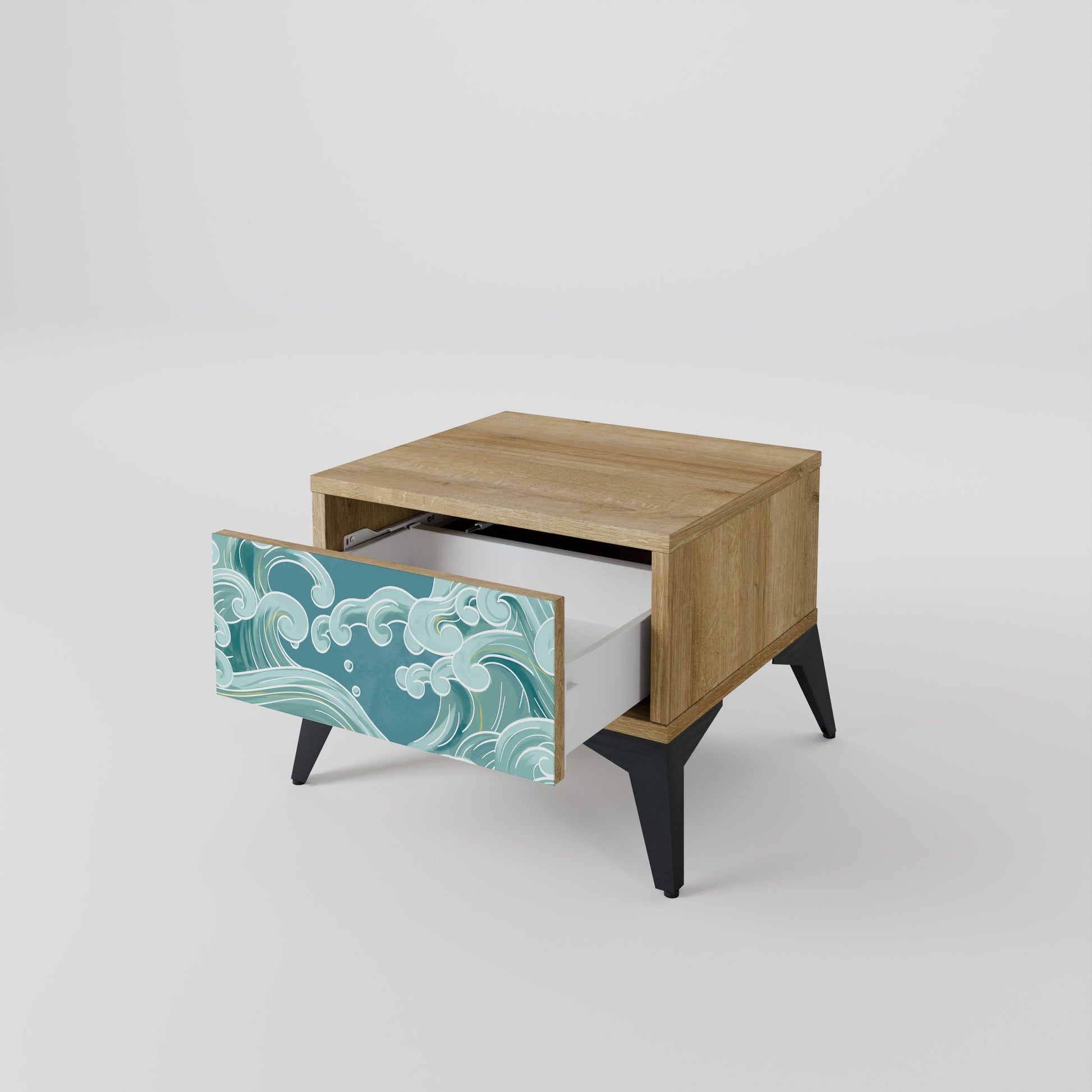 Table de chevet ASIAN SWAY effet chêne