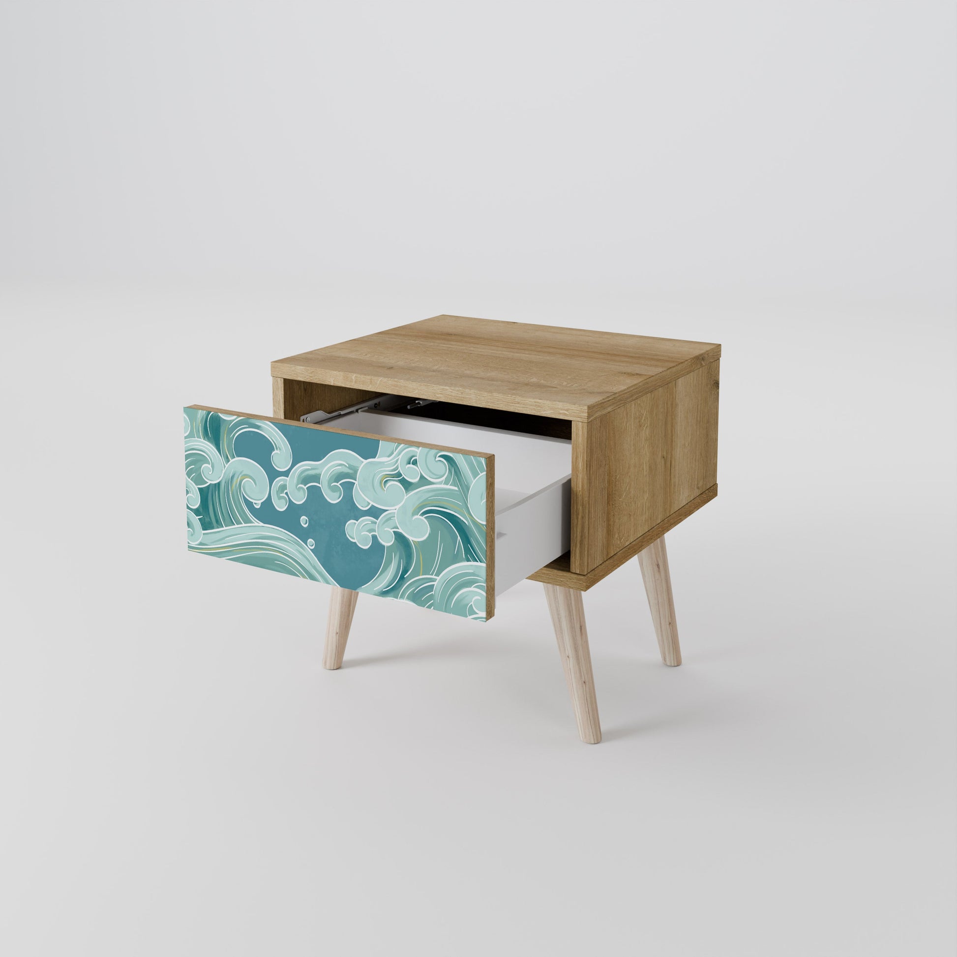 Table de chevet ASIAN SWAY effet chêne